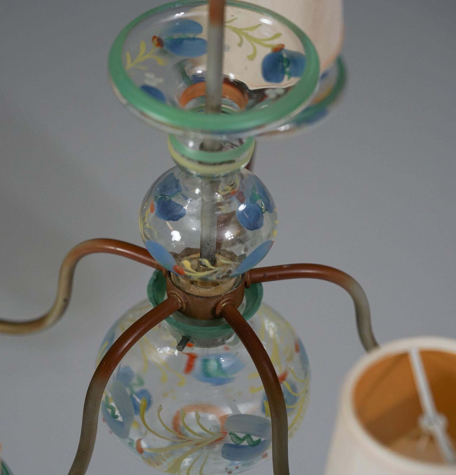 Paavo Tynell Glass Chandelier, Taito Oy, 1930/1940s photo for sale