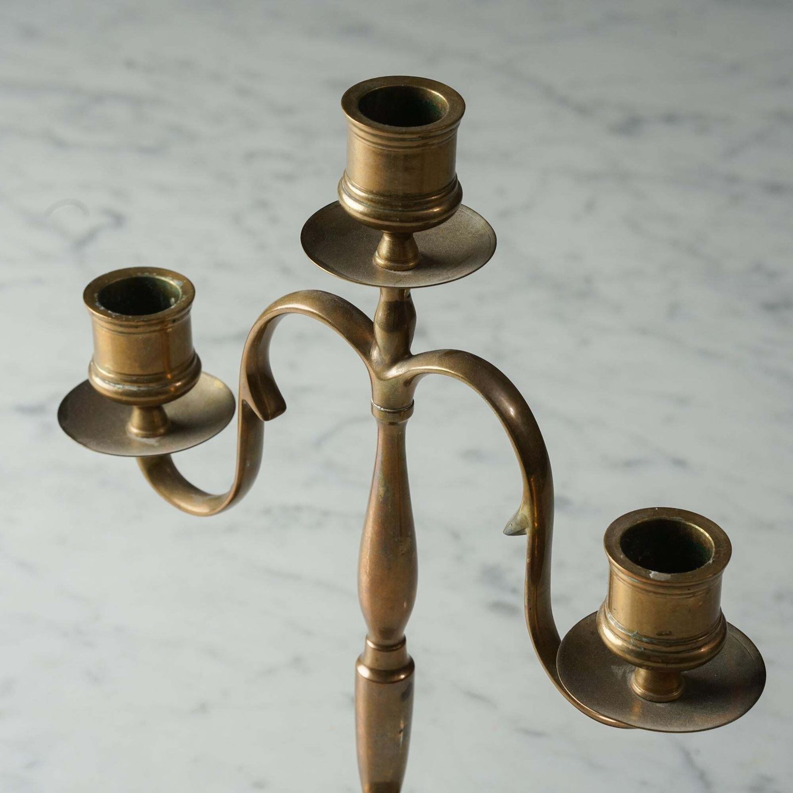 Small Brass Candelabra By Paavo Tynell For Taito Oy, 1920s photo for sale