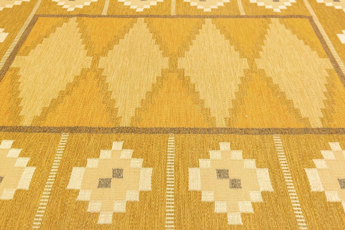 Swedish Rug Flat Weave By Ingegerd Silow photo for sale