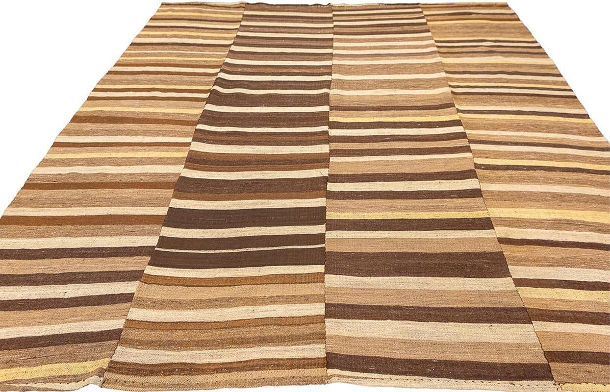Kilim Rug Striped Design In Natural Tones photo furniture