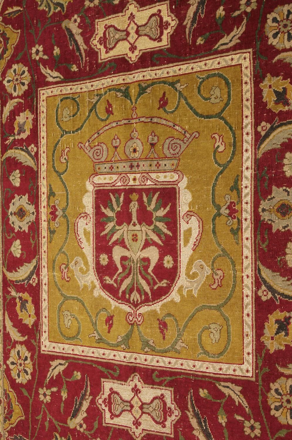 Antique Indian Polonaise Wool&Metal Rug, Ca. 1900 photo furniture