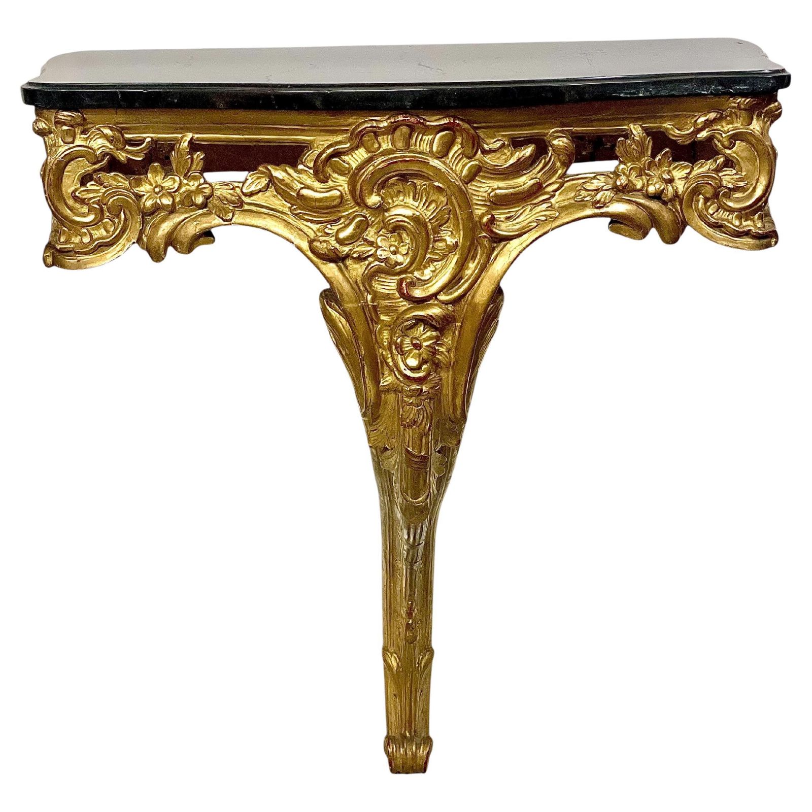 18th Century Louis XV Giltwood Console With Original Marble Top