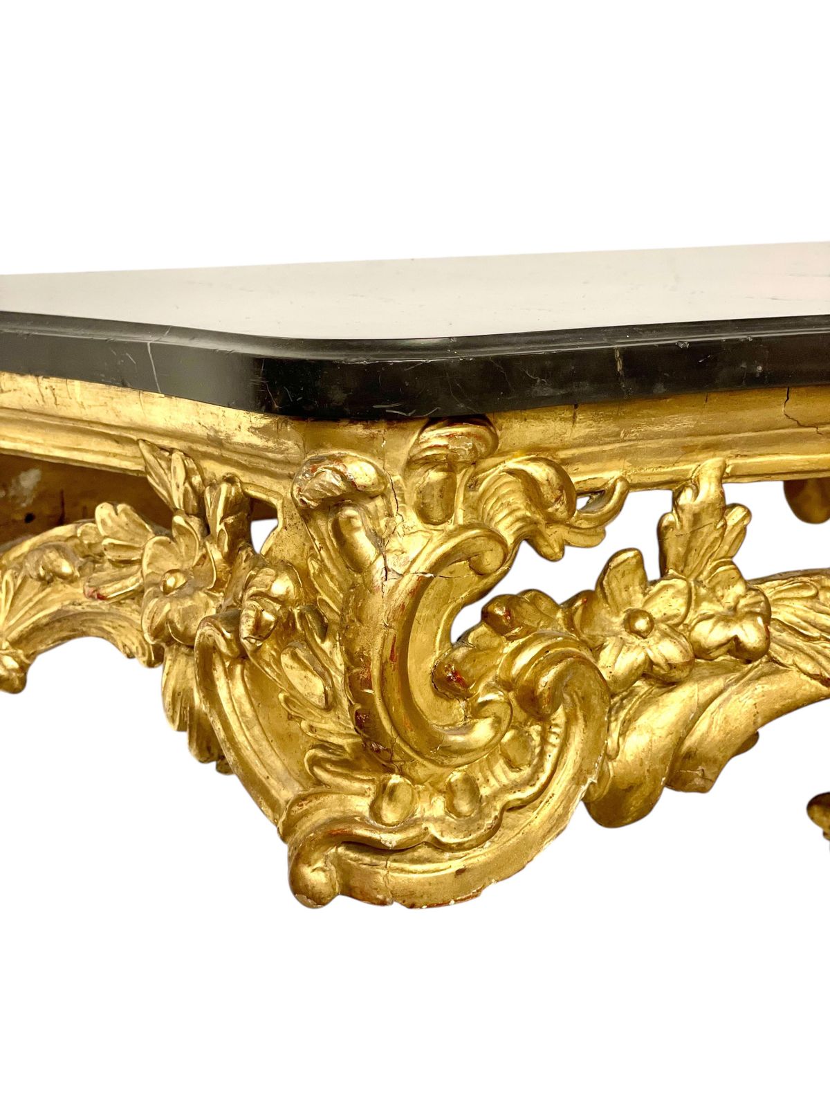 18th Century Louis XV Giltwood Console With Original Marble Top photo vintage