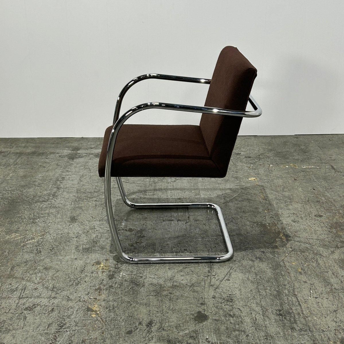 Knoll Brno Brown Tubular Chair By Ludwig Mies Van Der Rohe, Set Of Two photo vintage