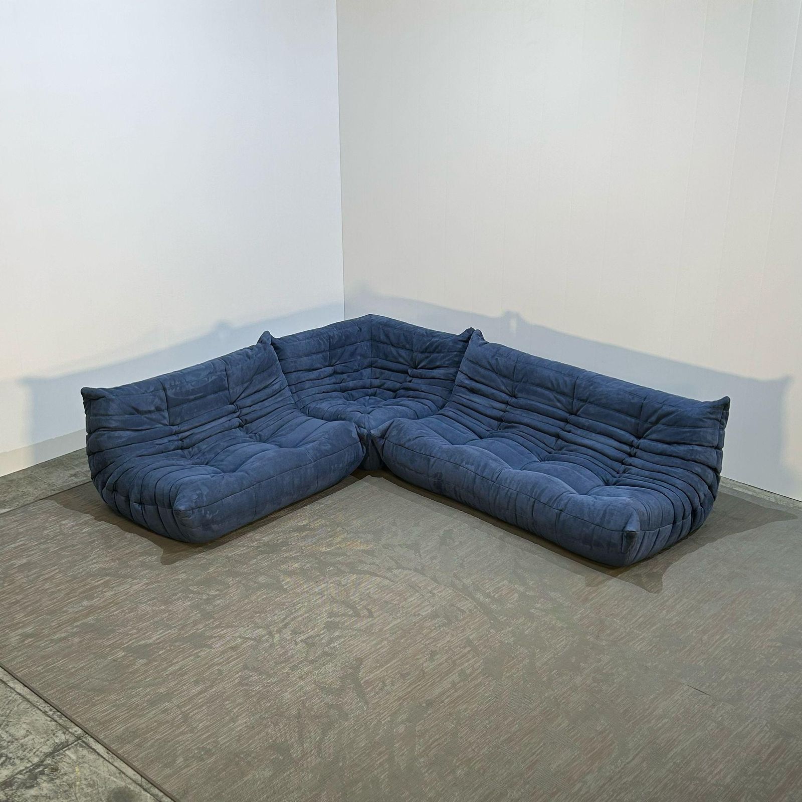 Ligne Roset Blue Modular Togo Sofa By Michel Ducaroy, Set Of Three photo furniture