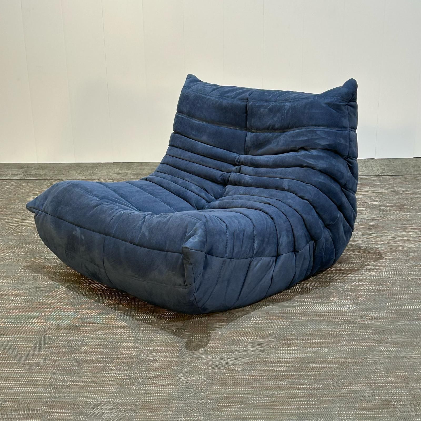 Blue Togo Armchair And Footstool By Michel Ducaroy For Ligne Roset, Set Of Two photo Furniture