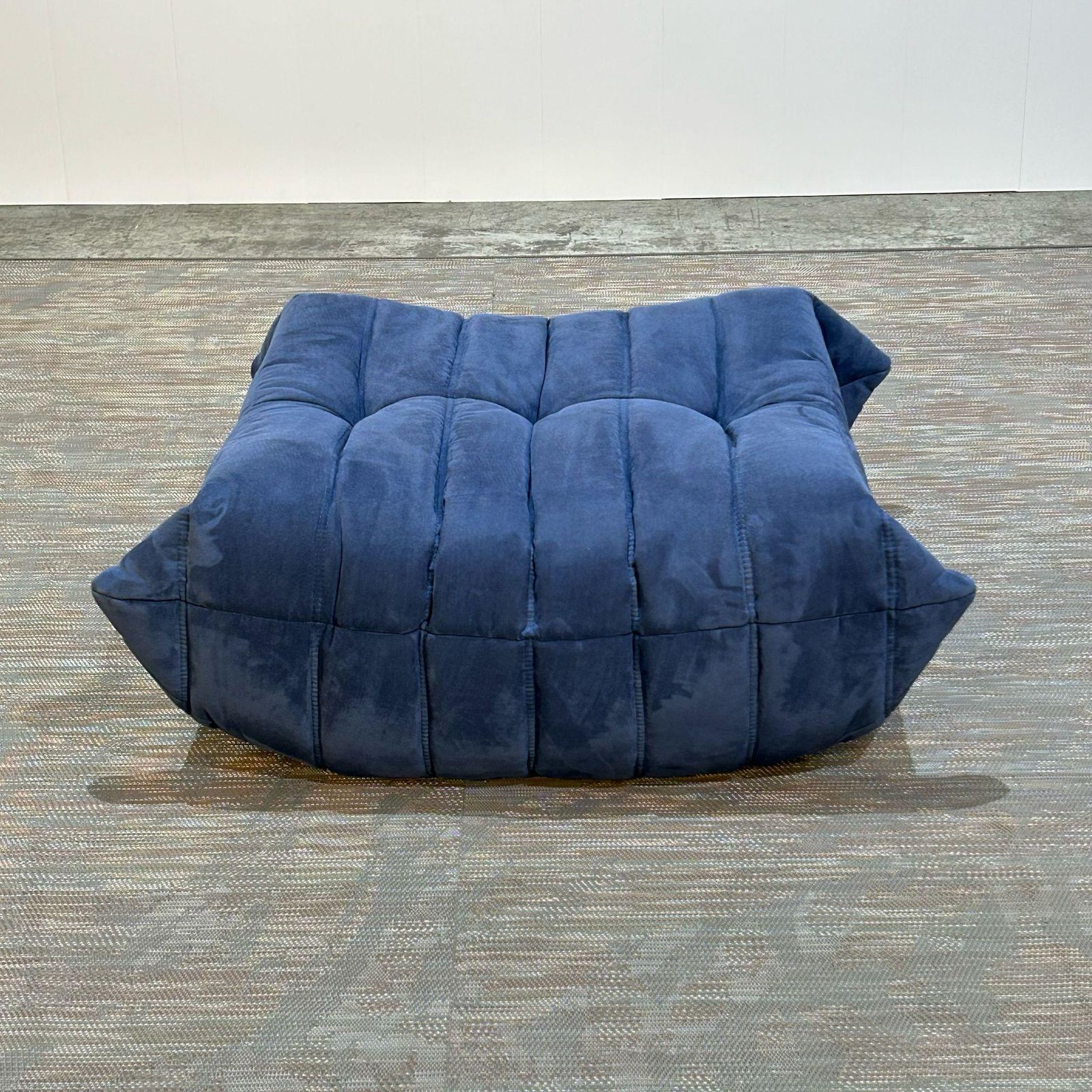 Blue Togo Armchair And Footstool By Michel Ducaroy For Ligne Roset, Set Of Two photo vintage