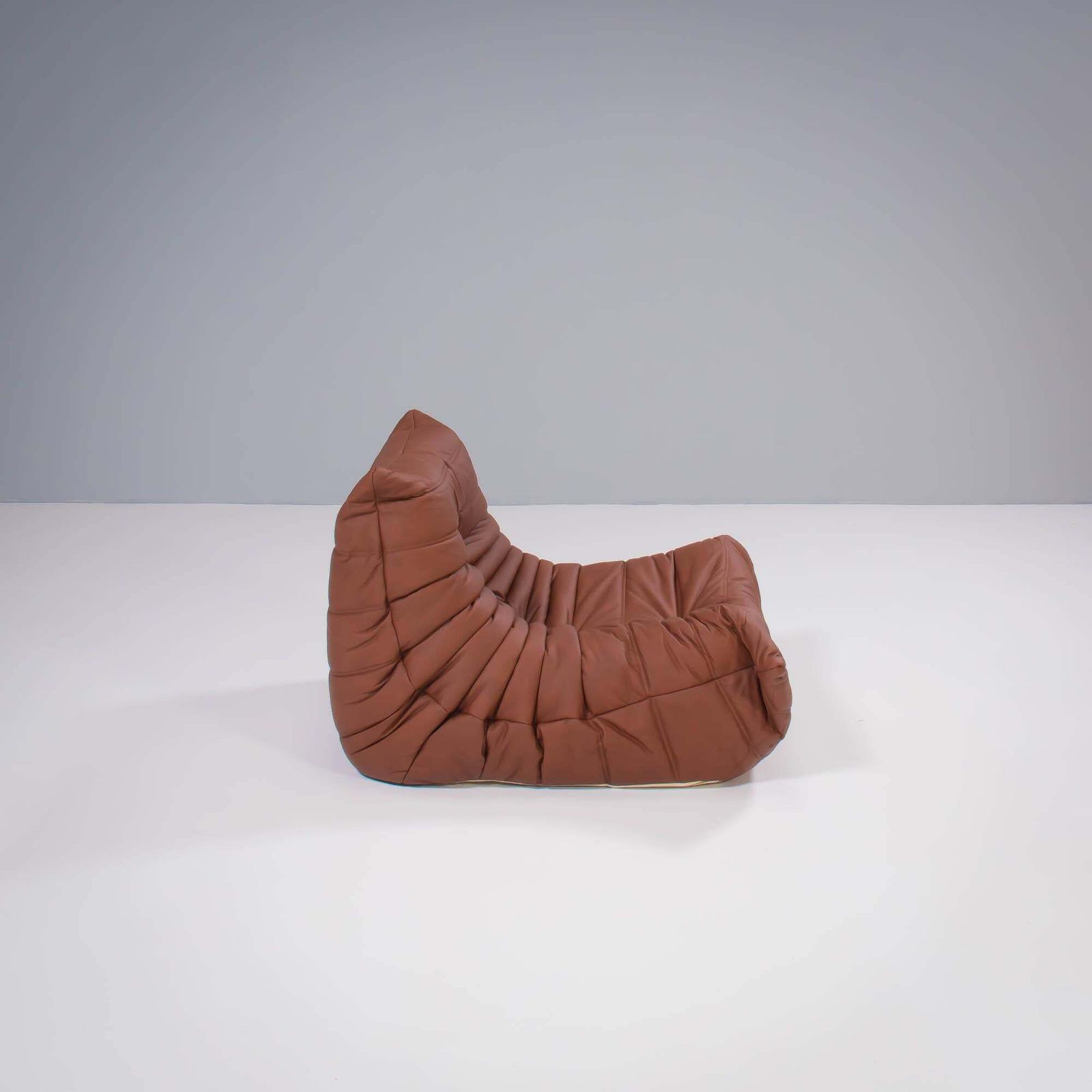 Michel Ducaroy For Ligne Roset Togo Brown Leather Modular Sofa, Set Of Five photo vinterior