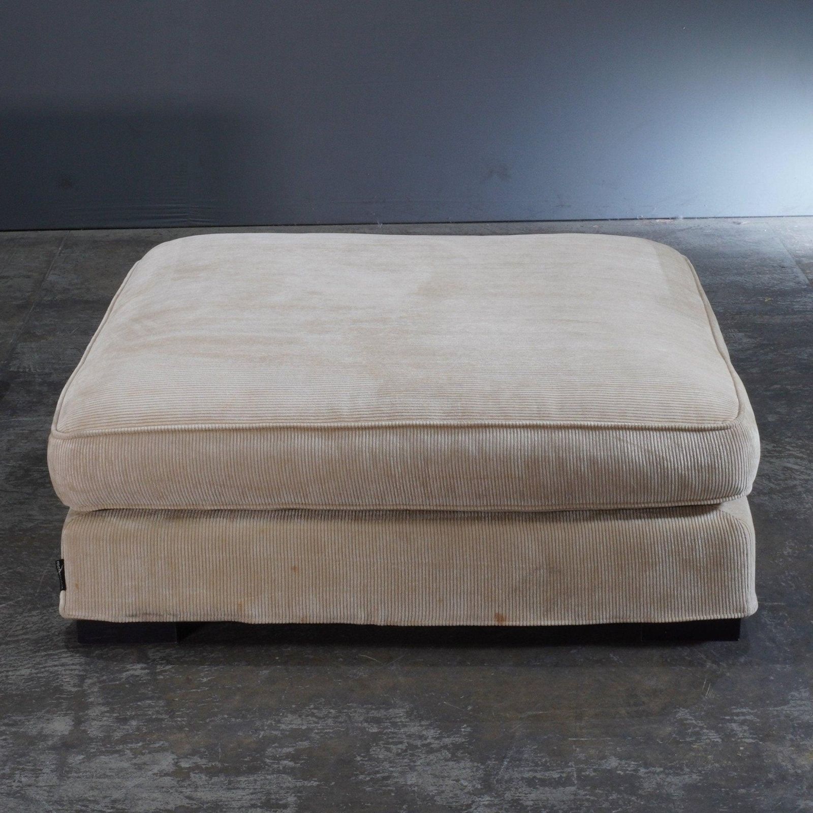 Roche Bobois Cream Cord Armchair And Footstool photo Furniture