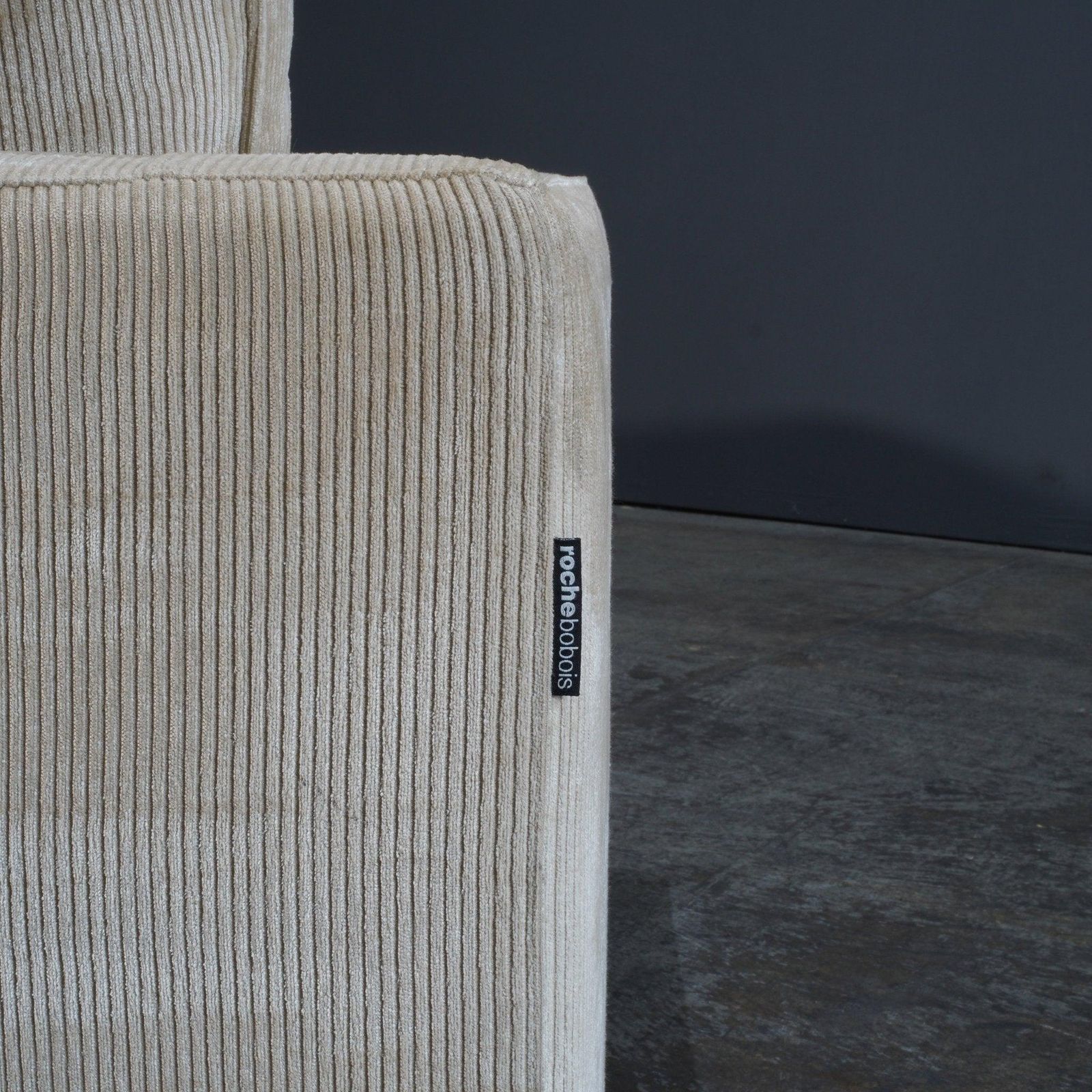 Roche Bobois Cream Cord Armchair And Footstool photo buy