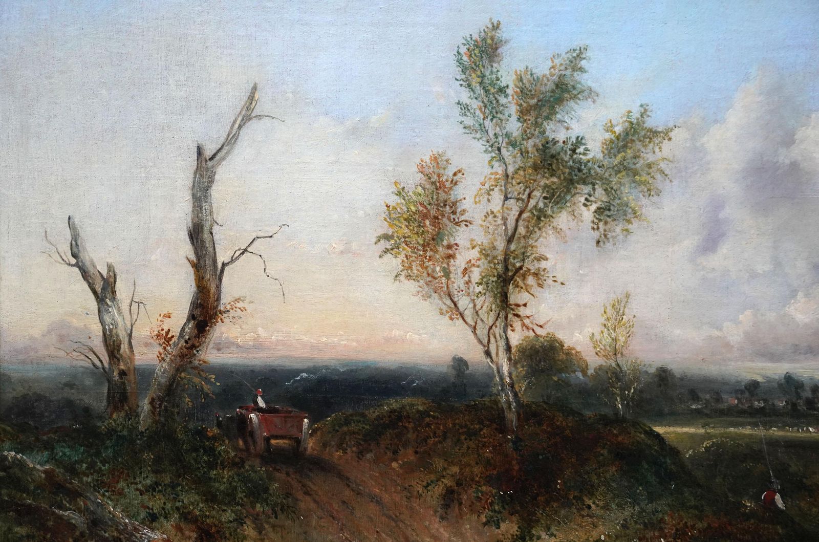 Frederick Waters Wattsdrover With Cattle In Landscape   British 19thc Victorian Art Oil Paintingcirca 1840 photo for sale
