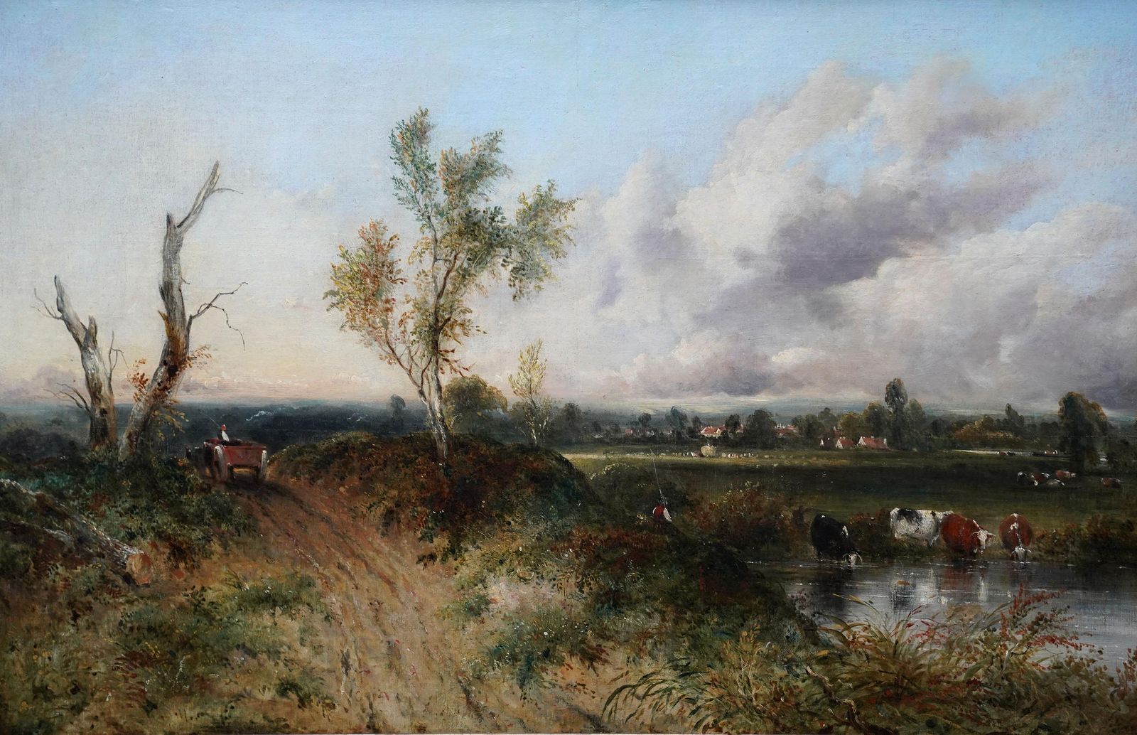 photo for sale Frederick Waters Wattsdrover With Cattle In Landscape   British 19thc Victorian Art Oil Paintingcirca 1840
