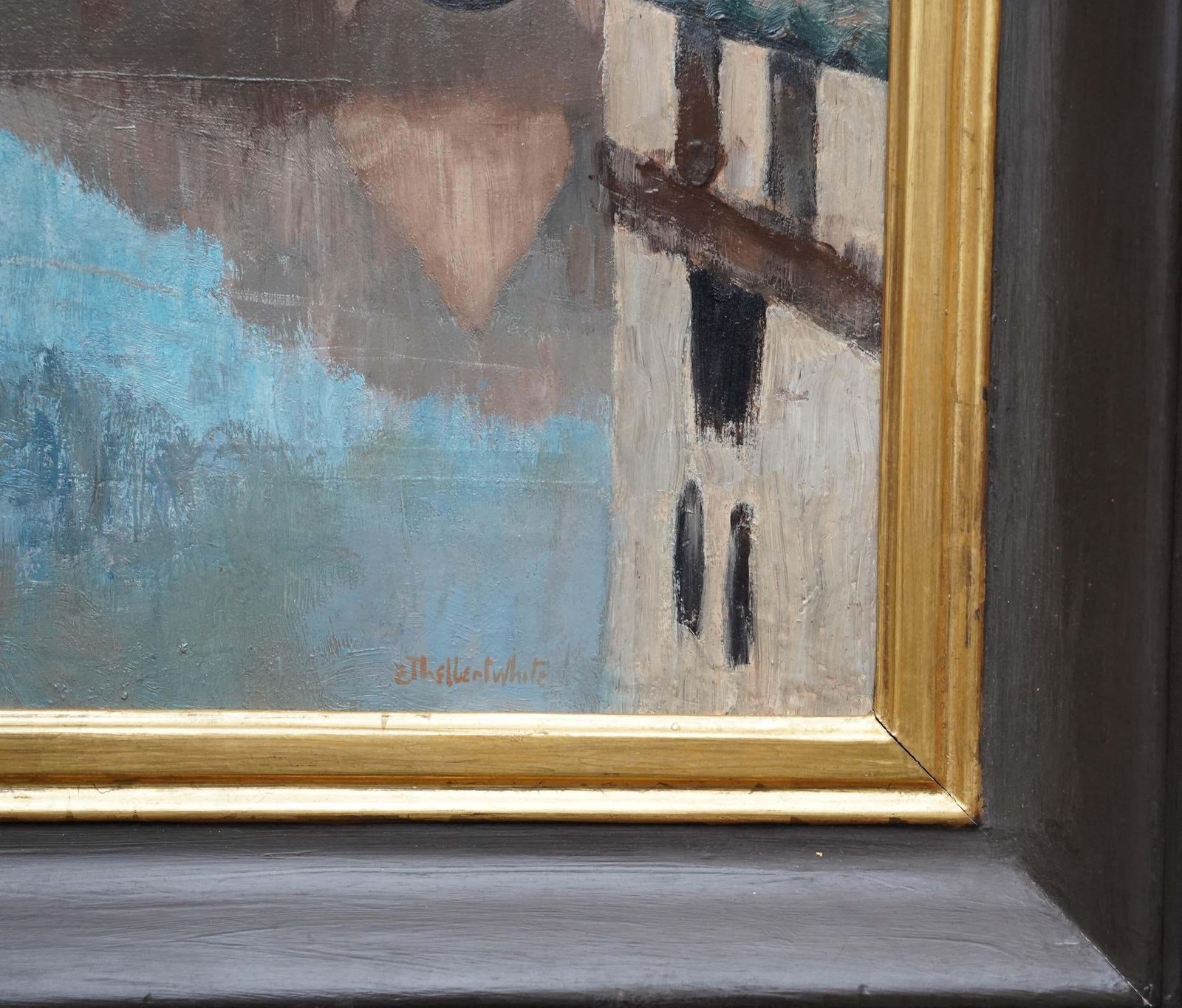 photo furniture Ethelbert Whitebradford On Avon Bridge Landscape   British Post Impressionist Town Oil Paintingcirca 1940