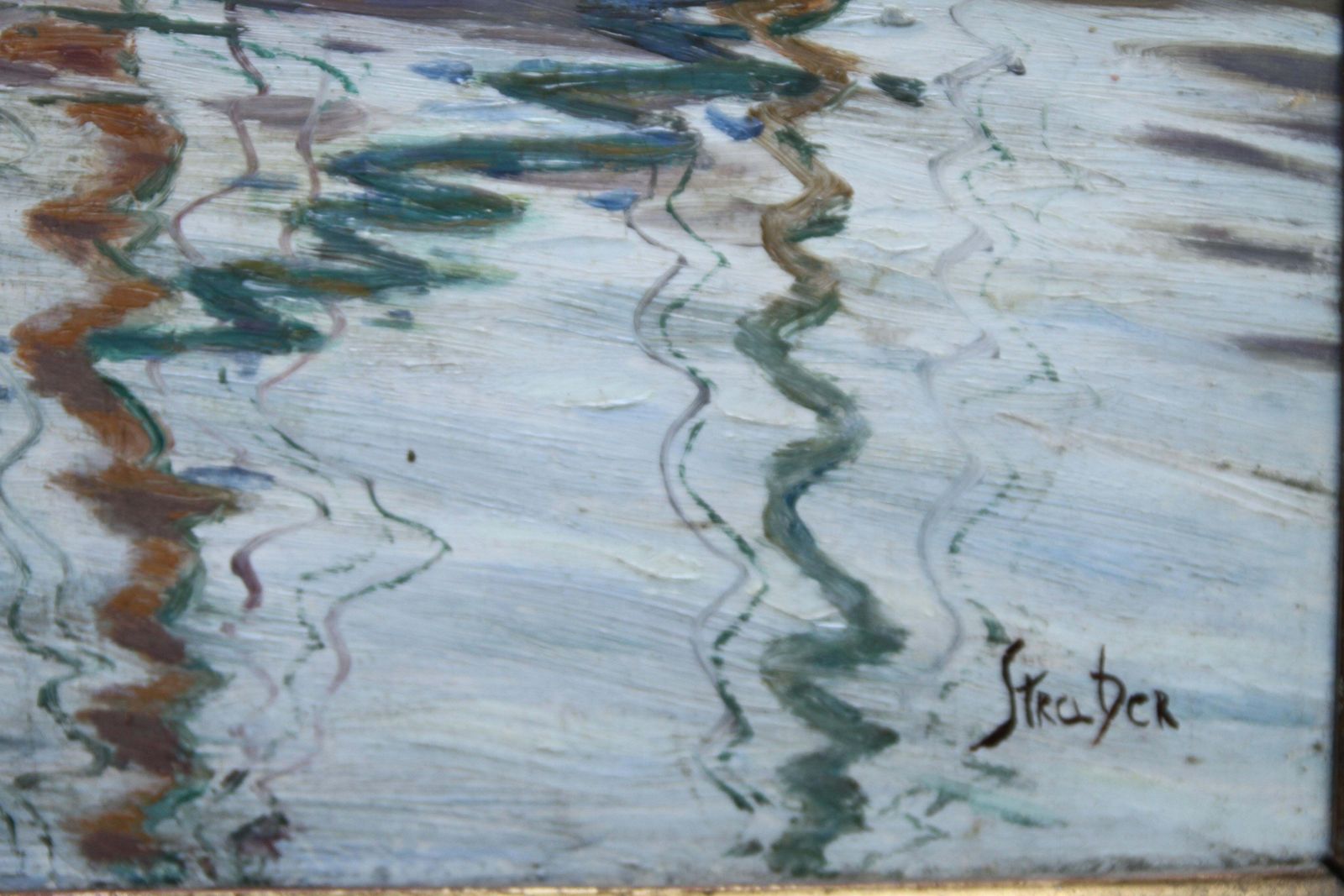 Roland Strasser  Harbour Scene Jakarta   Marine Art Oil Painting 1920 Indonesia Bugis Boatscirca 1920 photo buy
