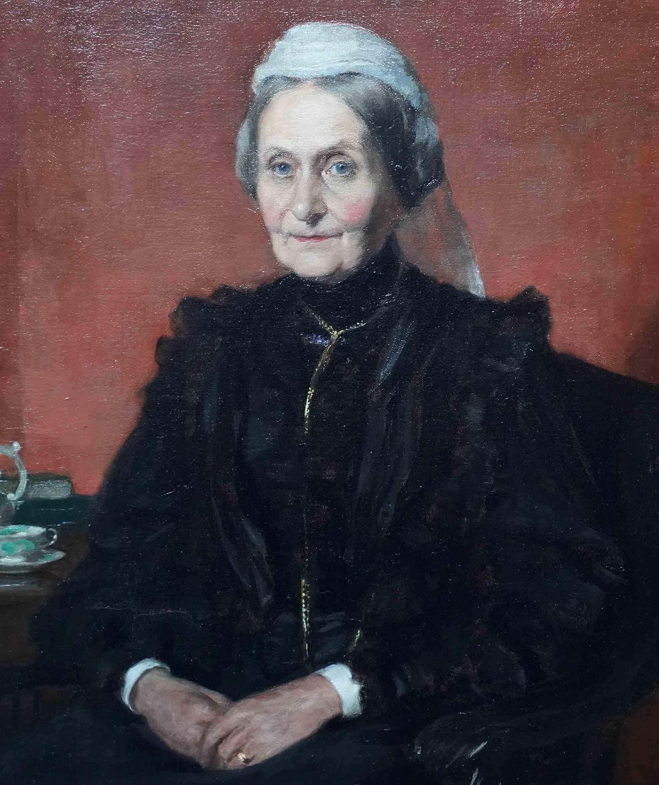 Arthur Percy Dixoninterior Portrait Of A Lady Taking Tea   Scottish Edwardian Art Oil Painting1906 photo Art
