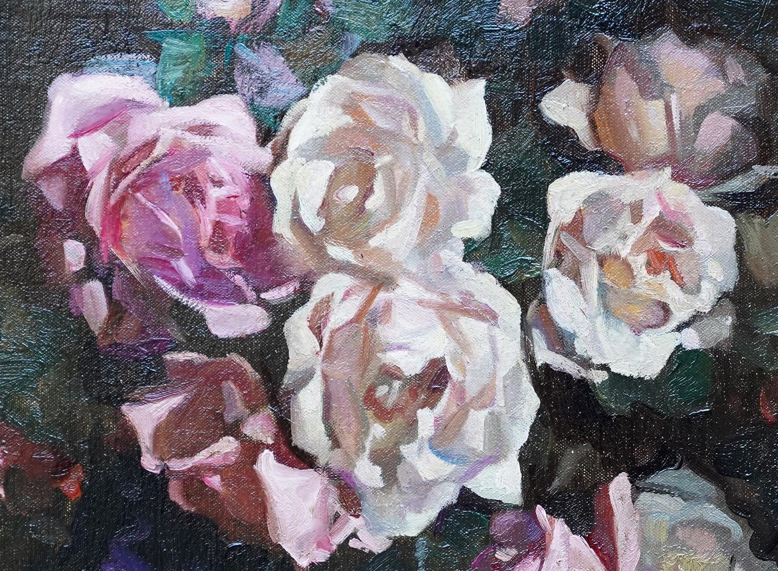 David Alisonstill Life Of Roses   Scottish Colourist Thirties Art Floral Oil Painting Flowercirca 1930 photo 4691.0