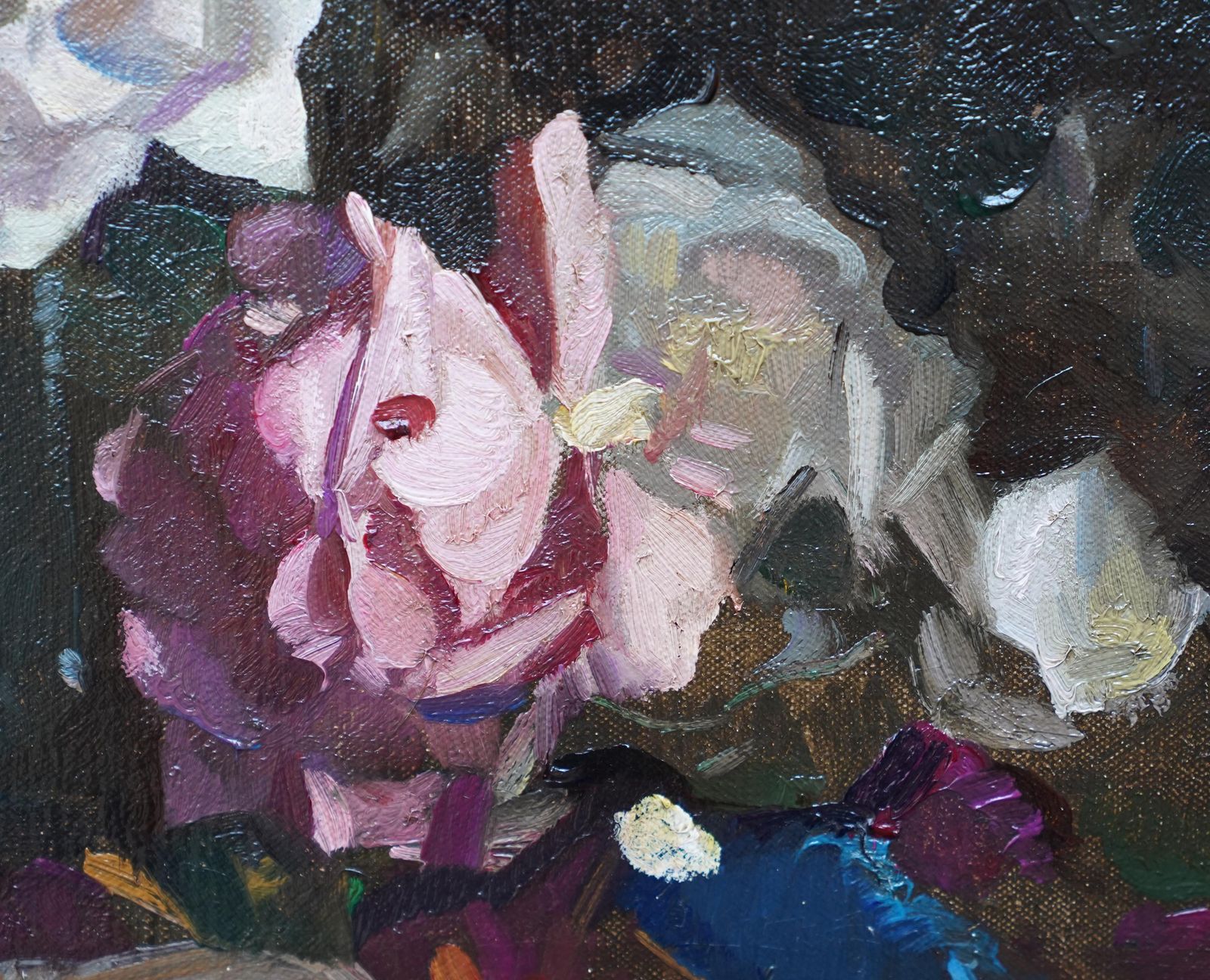 David Alisonstill Life Of Roses   Scottish Colourist Thirties Art Floral Oil Painting Flowercirca 1930 photo vinterior