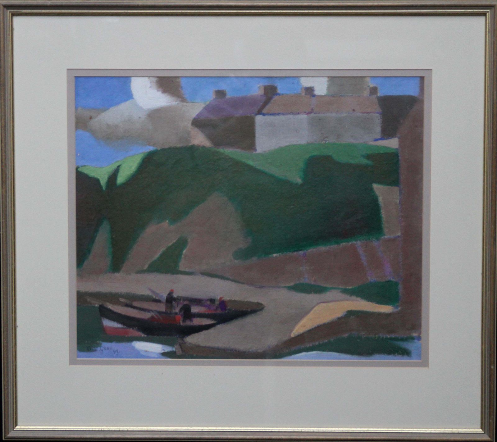David Gunncaithness Harbour   Scottish Cubist Art Marine Oil Painting Founder 1922 Group1927