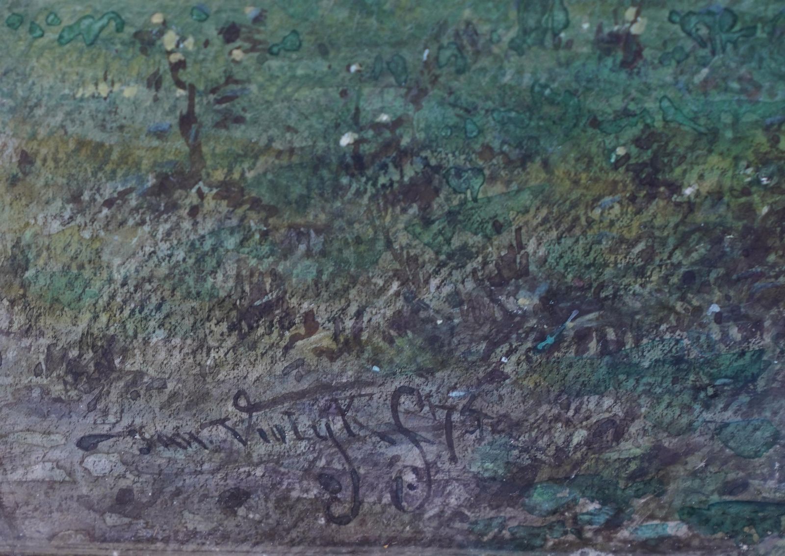 Johannes Martinus Vrolykworking Horses In A Landscape   Dutch Victorian Animal Art Equine W/C Painting1875 photo buy
