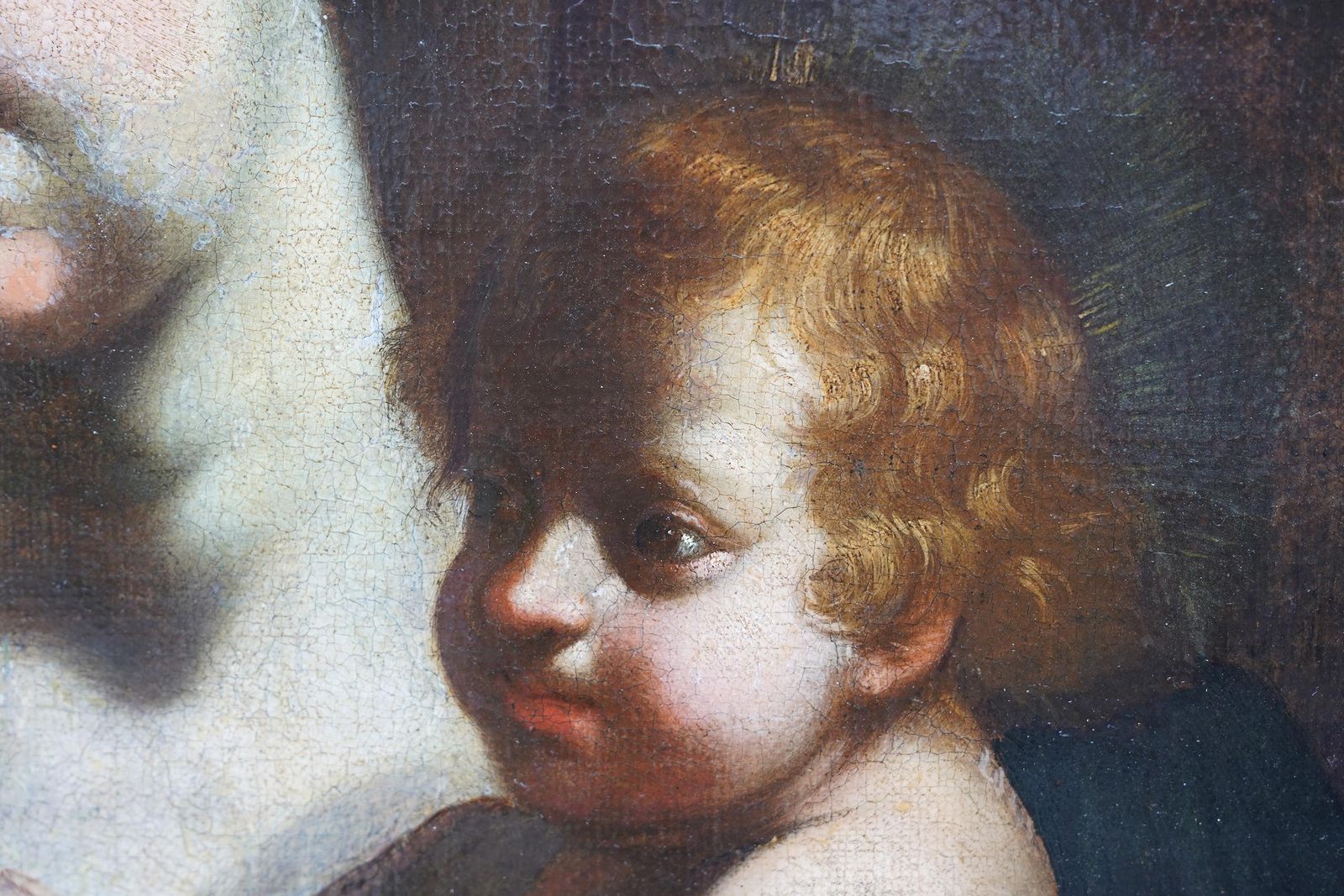 Madonna And Child  Italian Old Master Religious Art Portrait Oil Paintingcirca 1700 photo vintage