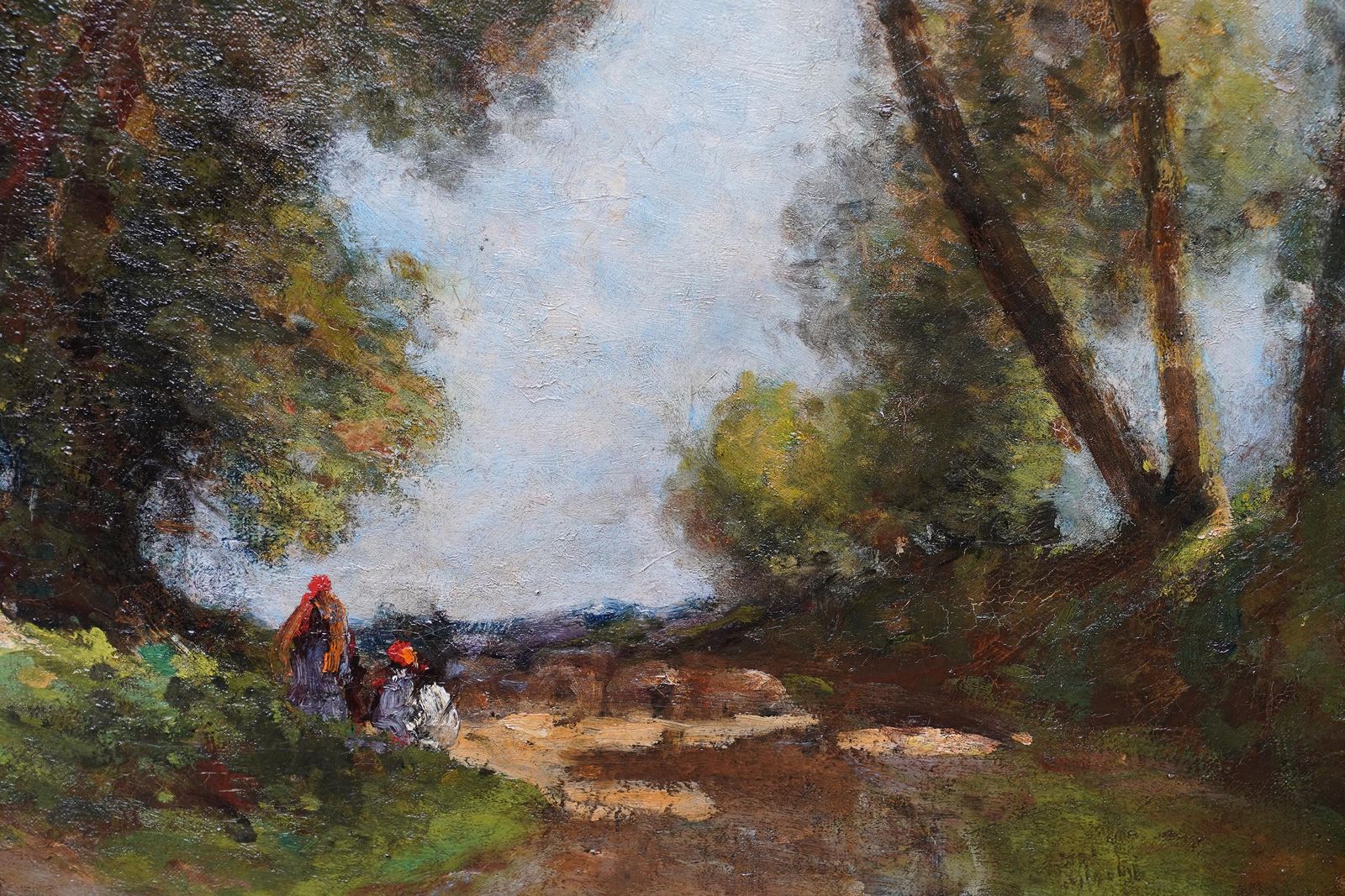 Figures On A Woodland Path   British Edwardian Art Landscape Oil Paintingcirca 1910 photo 4487.0