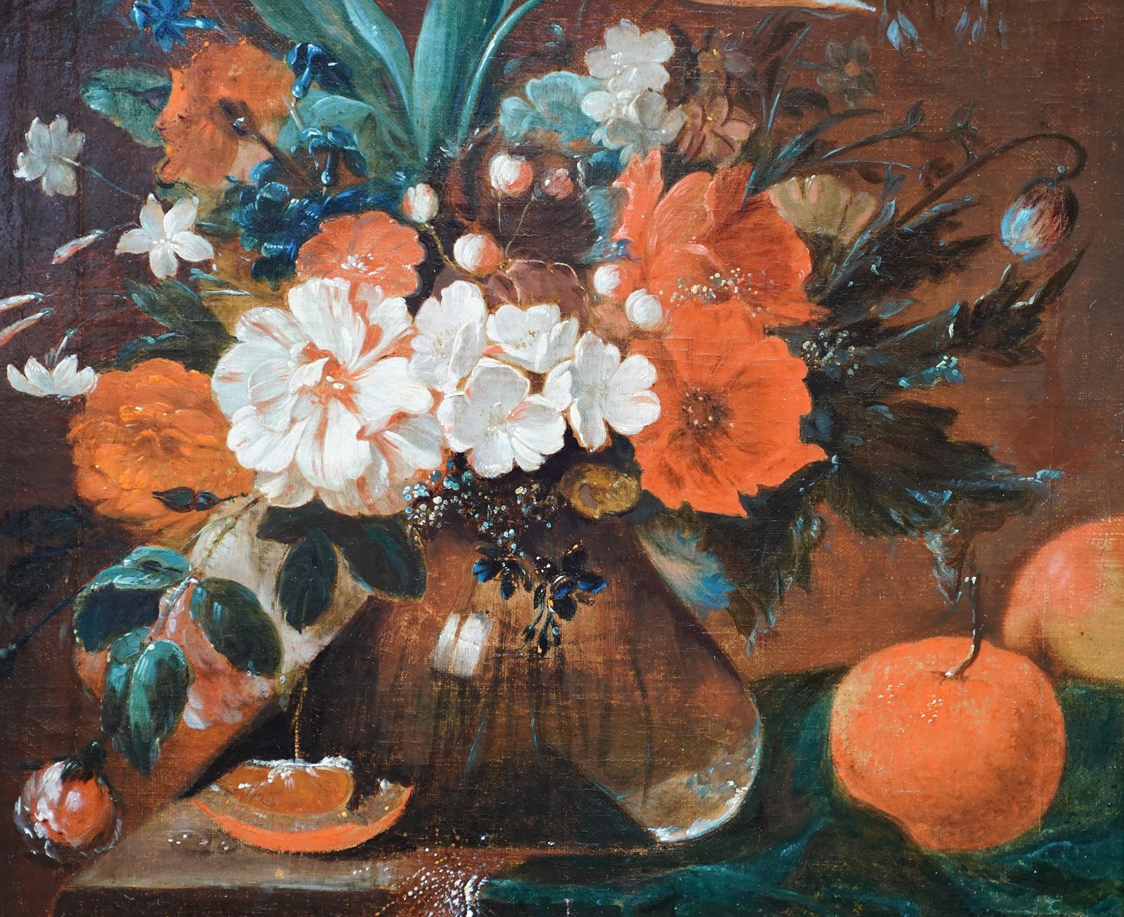 Still Life Of Flowers And Fruit   Dutch Old Master C1700 Floral Art Oil Paintingcirca 1700 photo Art