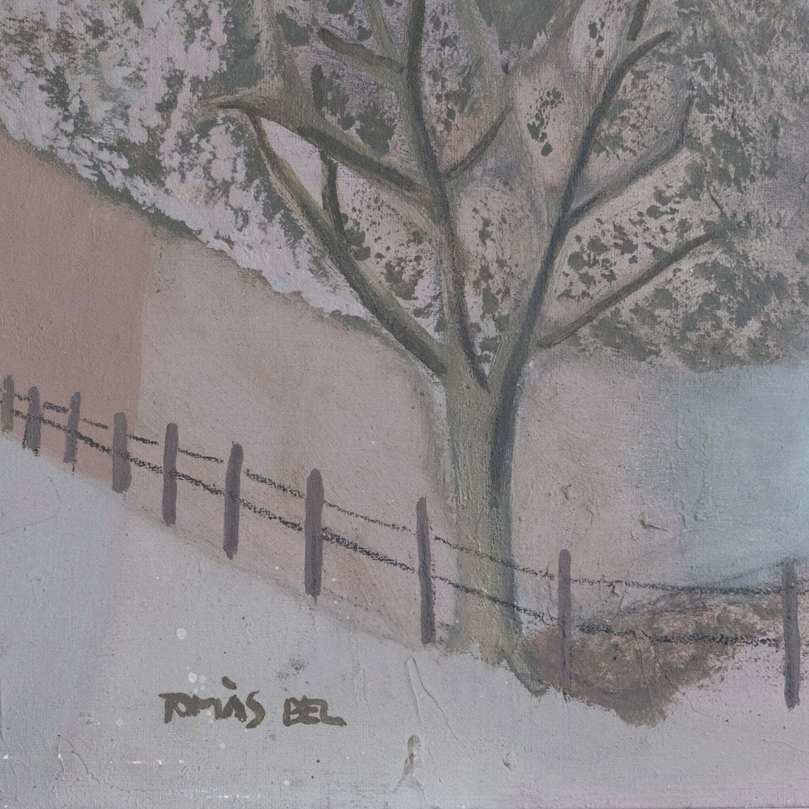 Mid Century Catalan Landscape – Original Mixed Media By Tomàs Bel photo 1525.0