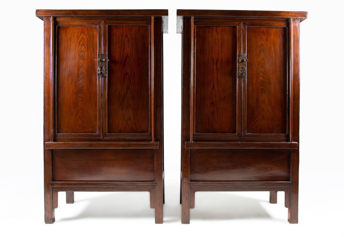 An Early 18th Century Pair Of Chinese Square Corner Cabinets