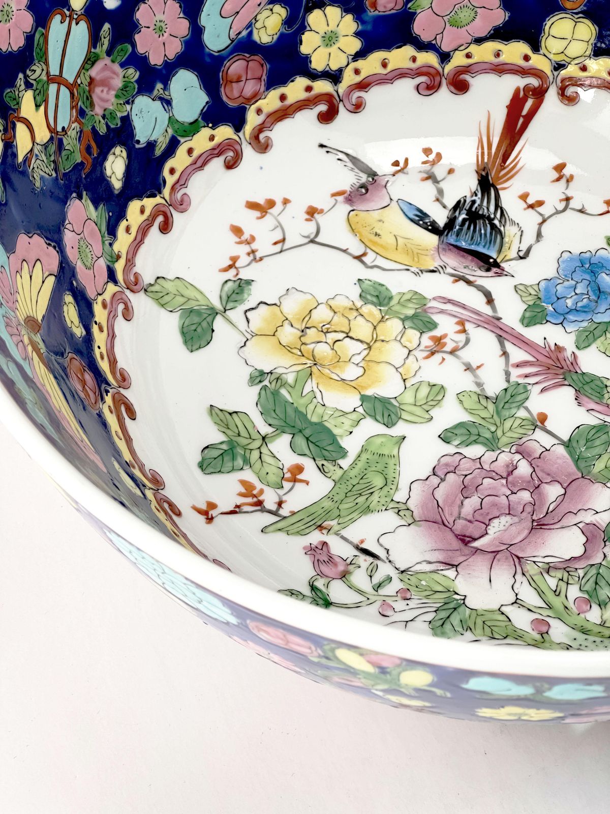 Chinese ‘Yongzheng Style’ Famille Rose Porcelain Punch Bowl Circa 1950s photo buy