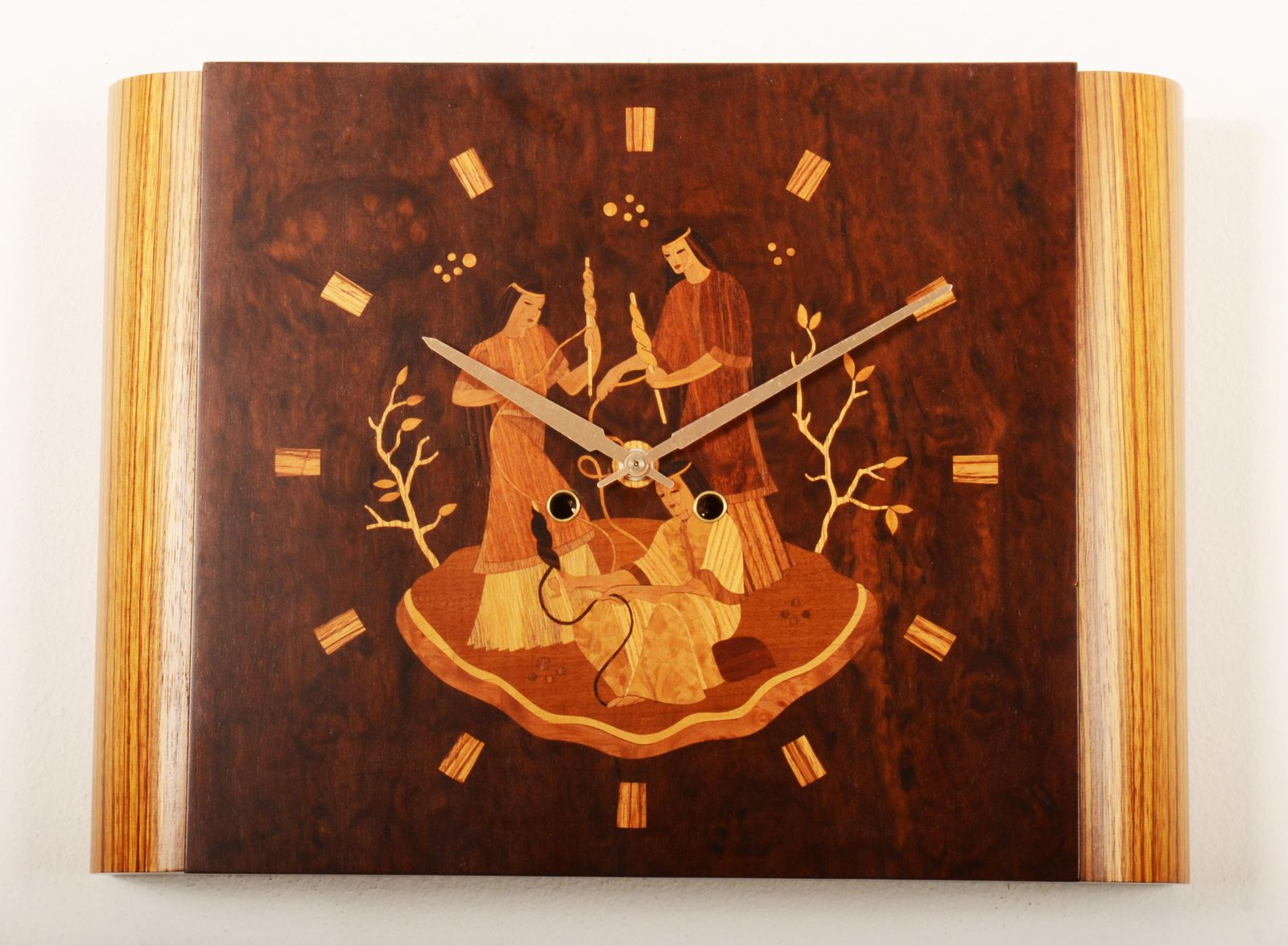 Wall Clock By Mjolby Intarsia From The Late 1930s photo furniture
