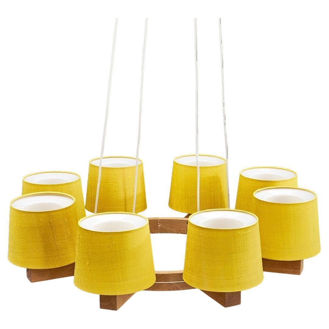 Uno & östen Kristiansson 1960s Chandelier For Luxus, Sweden