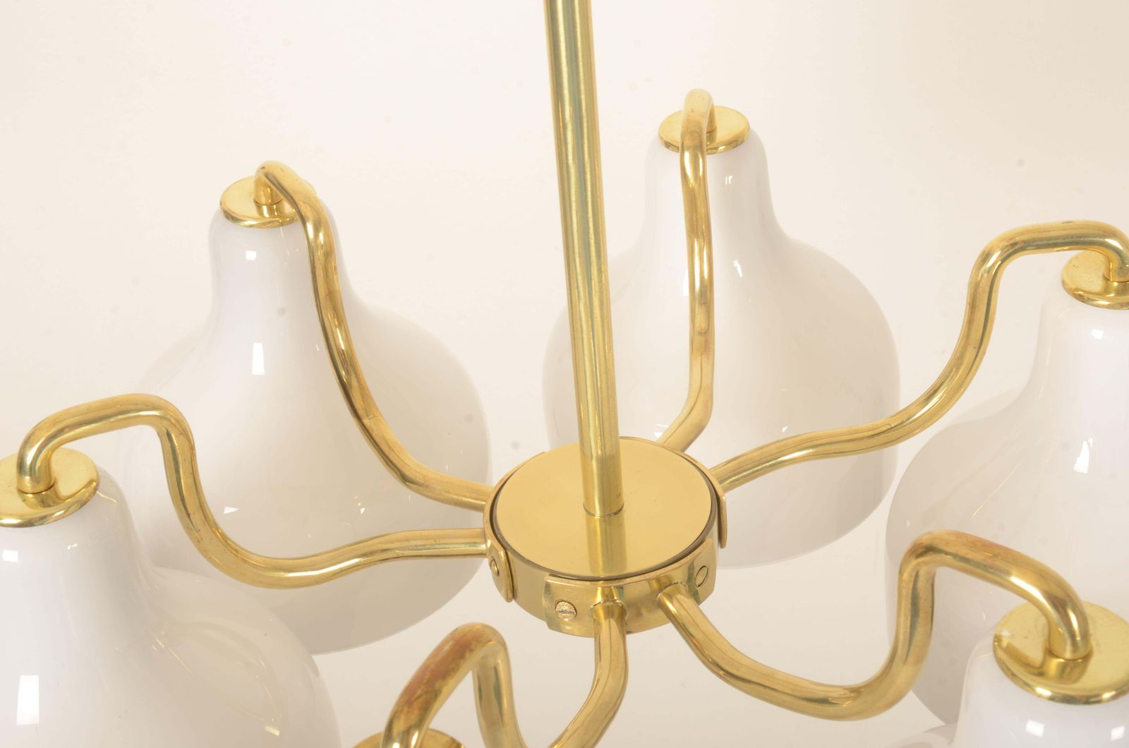 Lighting Vilhelm Lauritzen Brass And Opaline Glass Chandelier photo