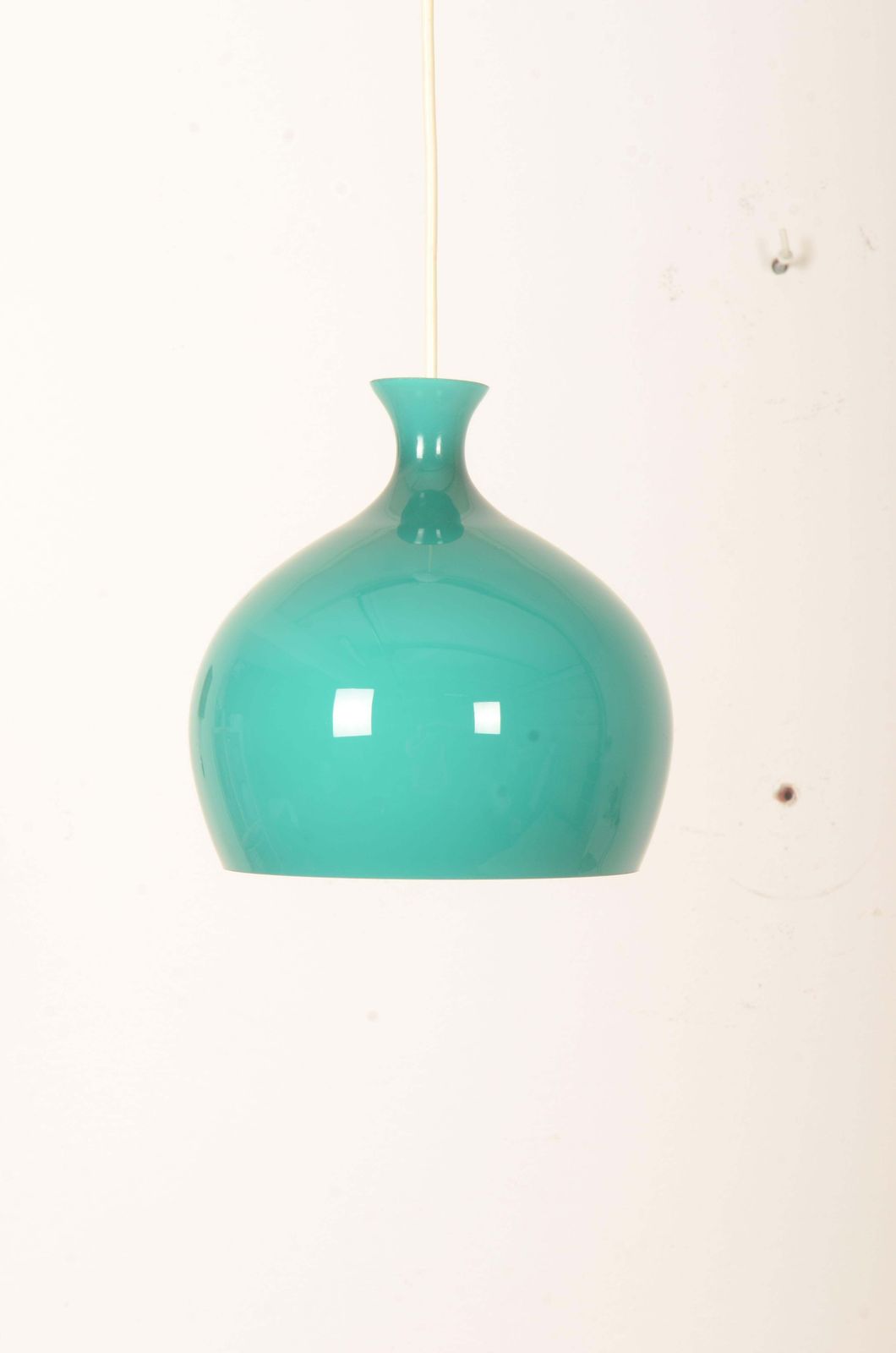 Rare Onion Pendants In Turquoise Glass By Helge Zimdal photo for sale