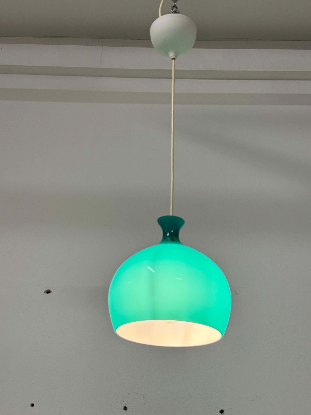731.0 Rare Onion Pendants In Turquoise Glass By Helge Zimdal photo