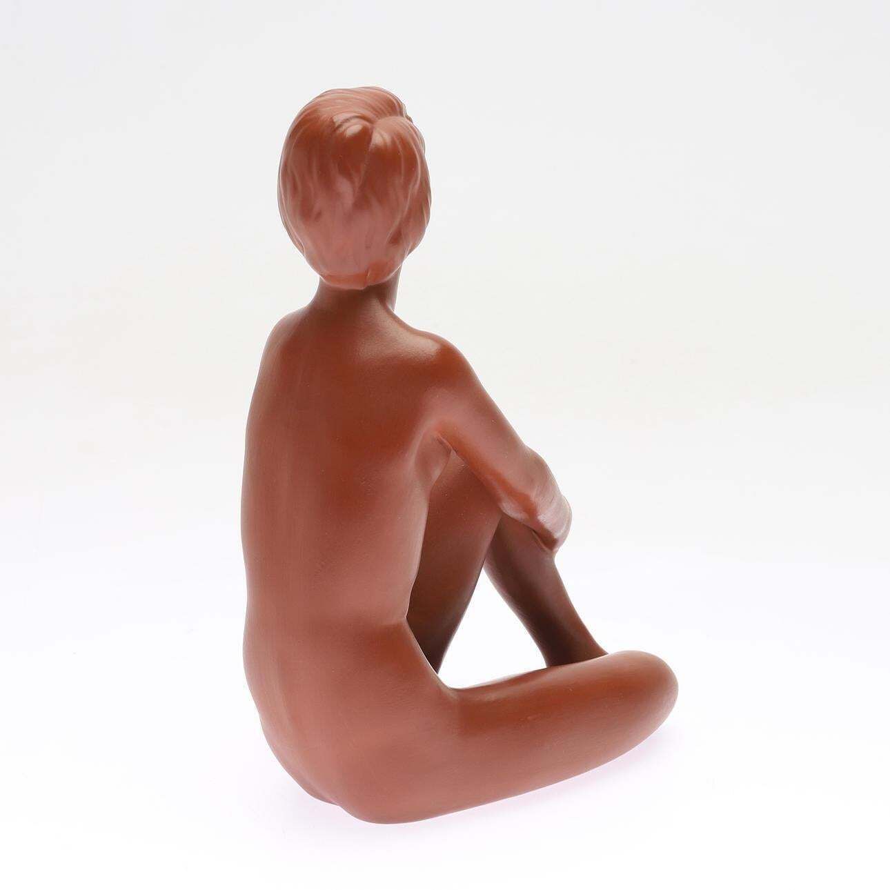Seated Woman Figurine Sculpture By Gmundner Ceramic photo furniture