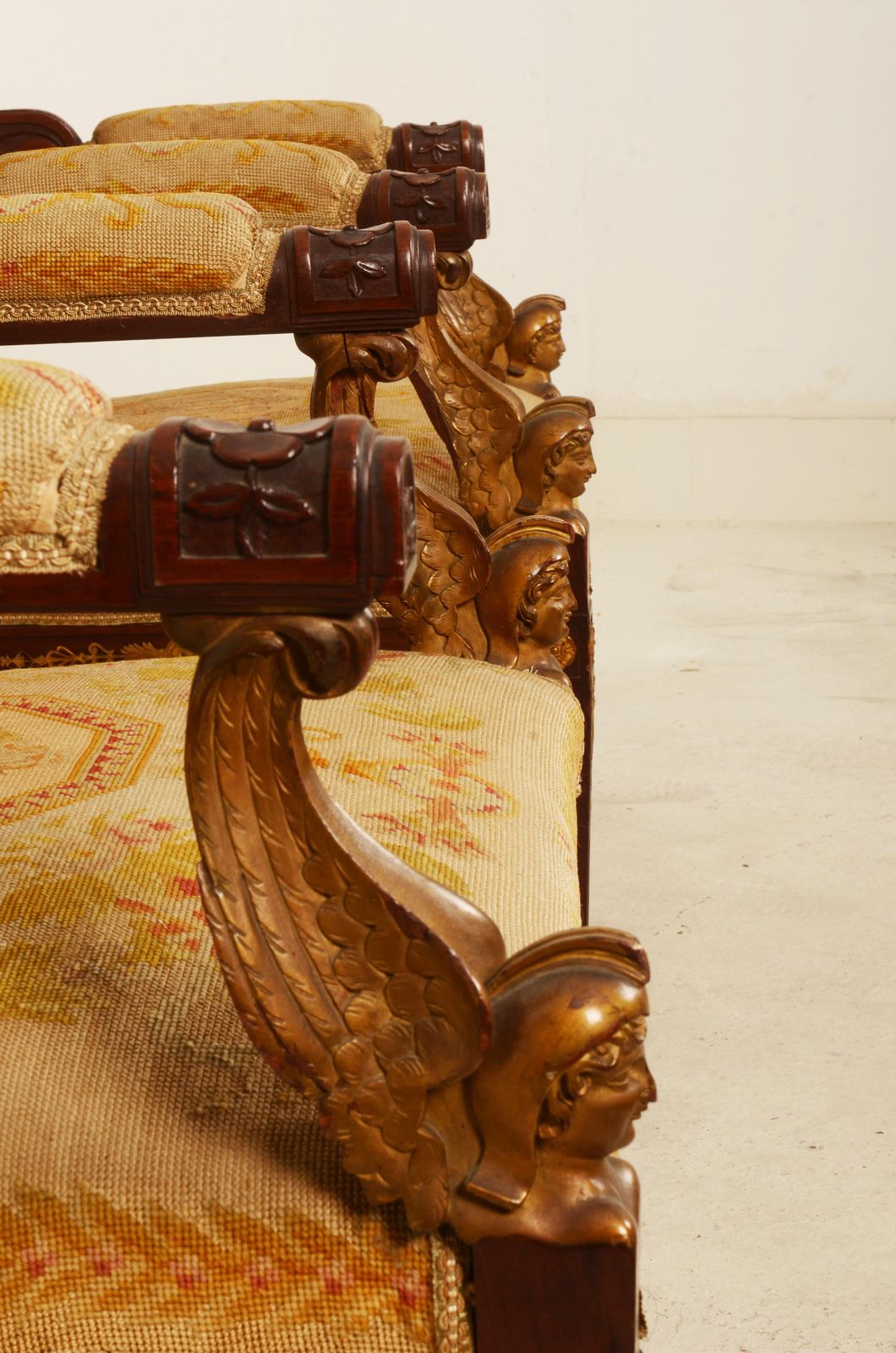 photo vinterior Paar Franse Empire-stijl fauteuils