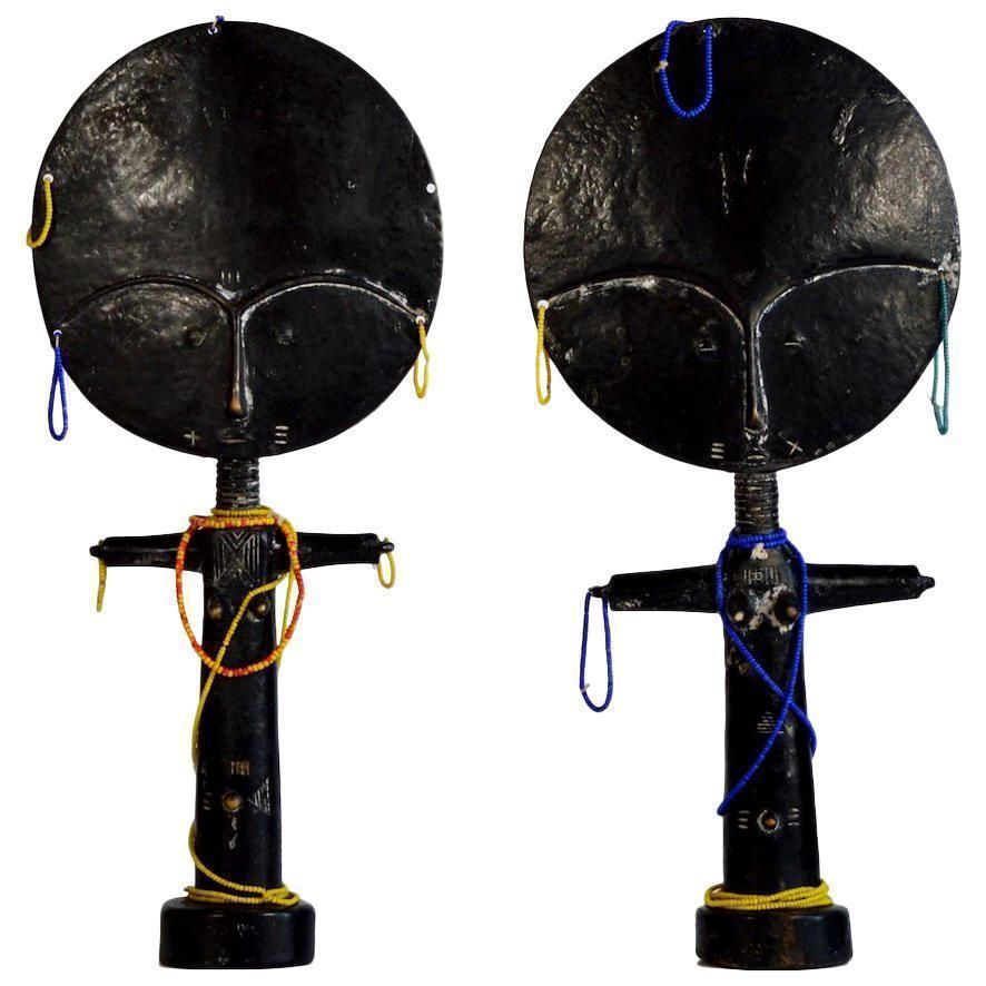 Pair Of African Dolls, Ghana, 20th Century