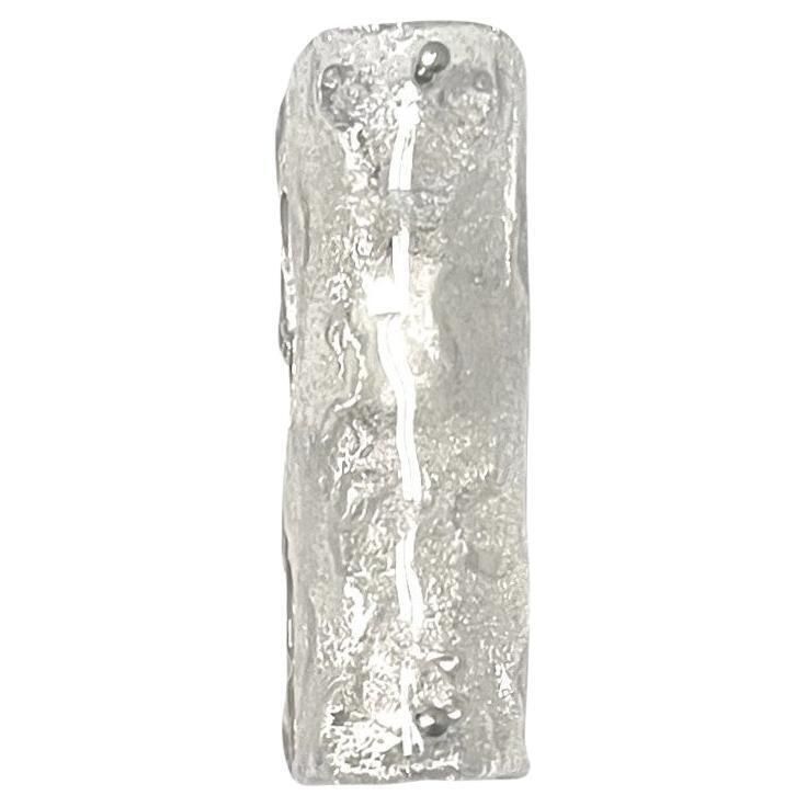 Italian Midcentury Individual Clear Murano Ice Glass Wall Sconce, 1970s