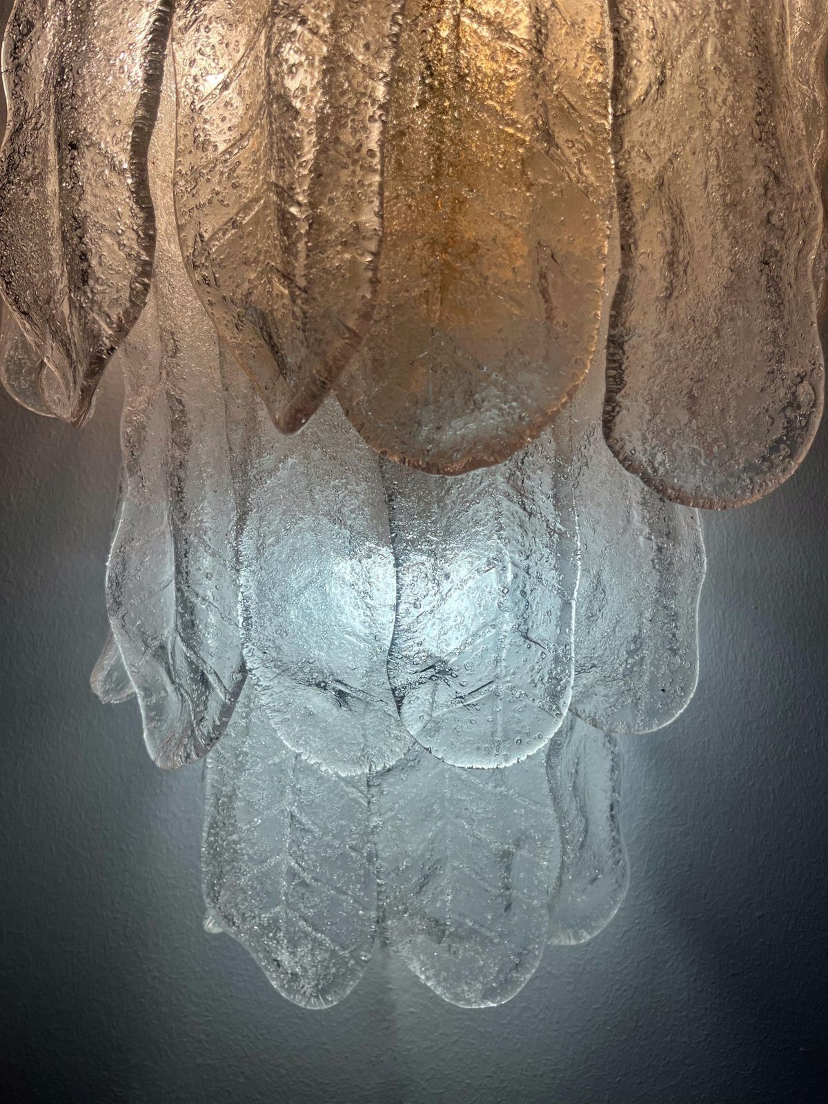 Unique Large Italian Midcenturypair Of Murano Wall Sconces By Mazzega, 1970s photo 5562.0