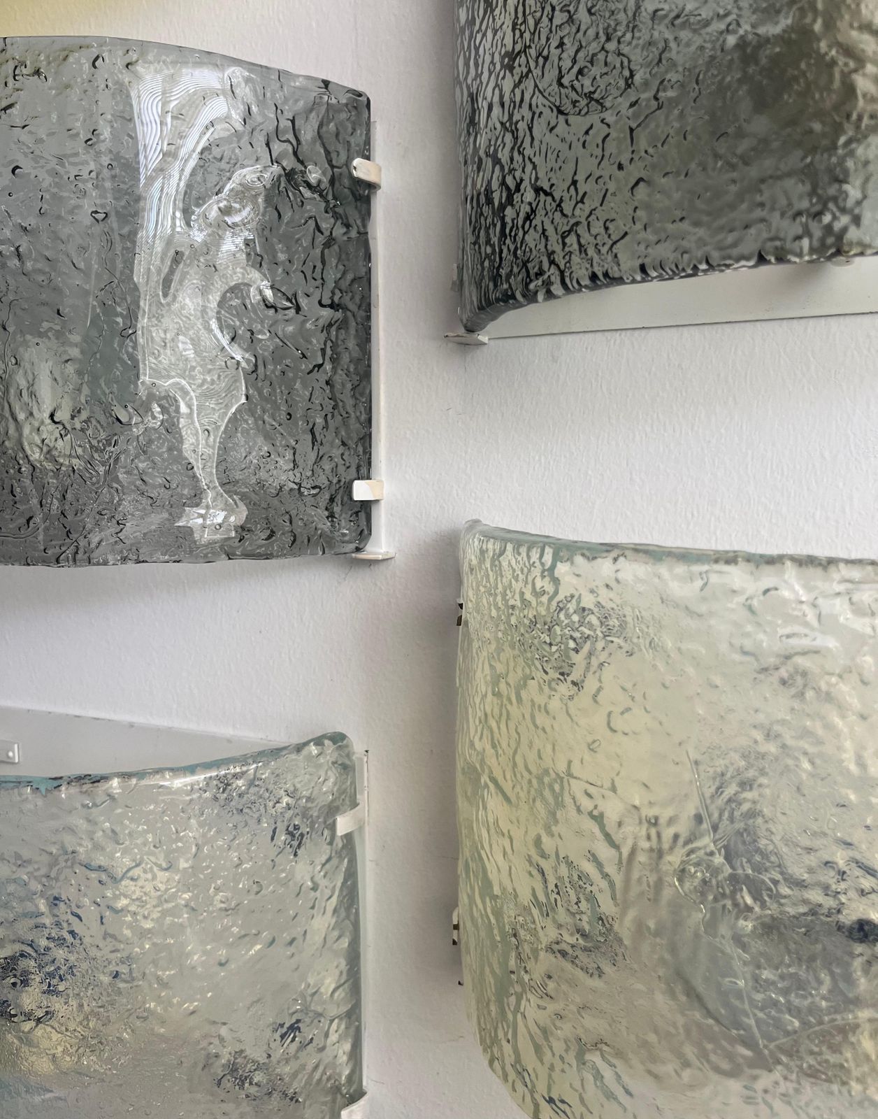 photo vinterior Midcentury Mural Of Murano Wall Sconces By Carlo Nason For Av.Mazzega, 1970s