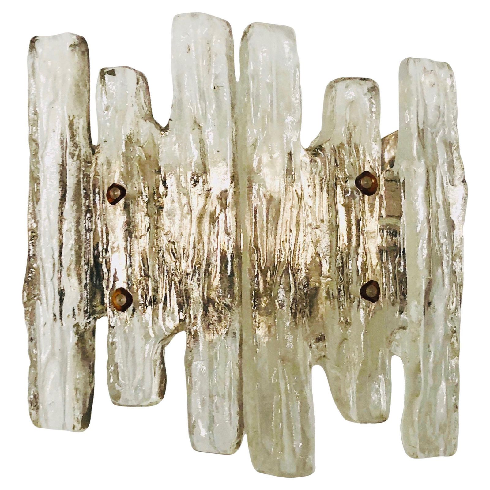 Midcentury Austrian Ice Glass "Puck" Wall Sconce By Kalmar Franken, 1970s photo furniture