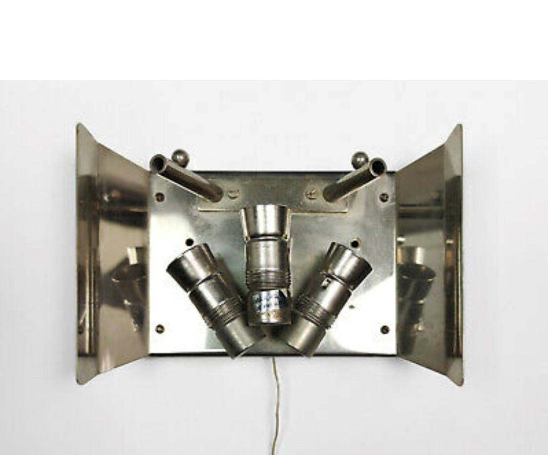 photo for sale Midcentury Austrian Ice Glass "Puck" Wall Sconce By Kalmar Franken, 1970s