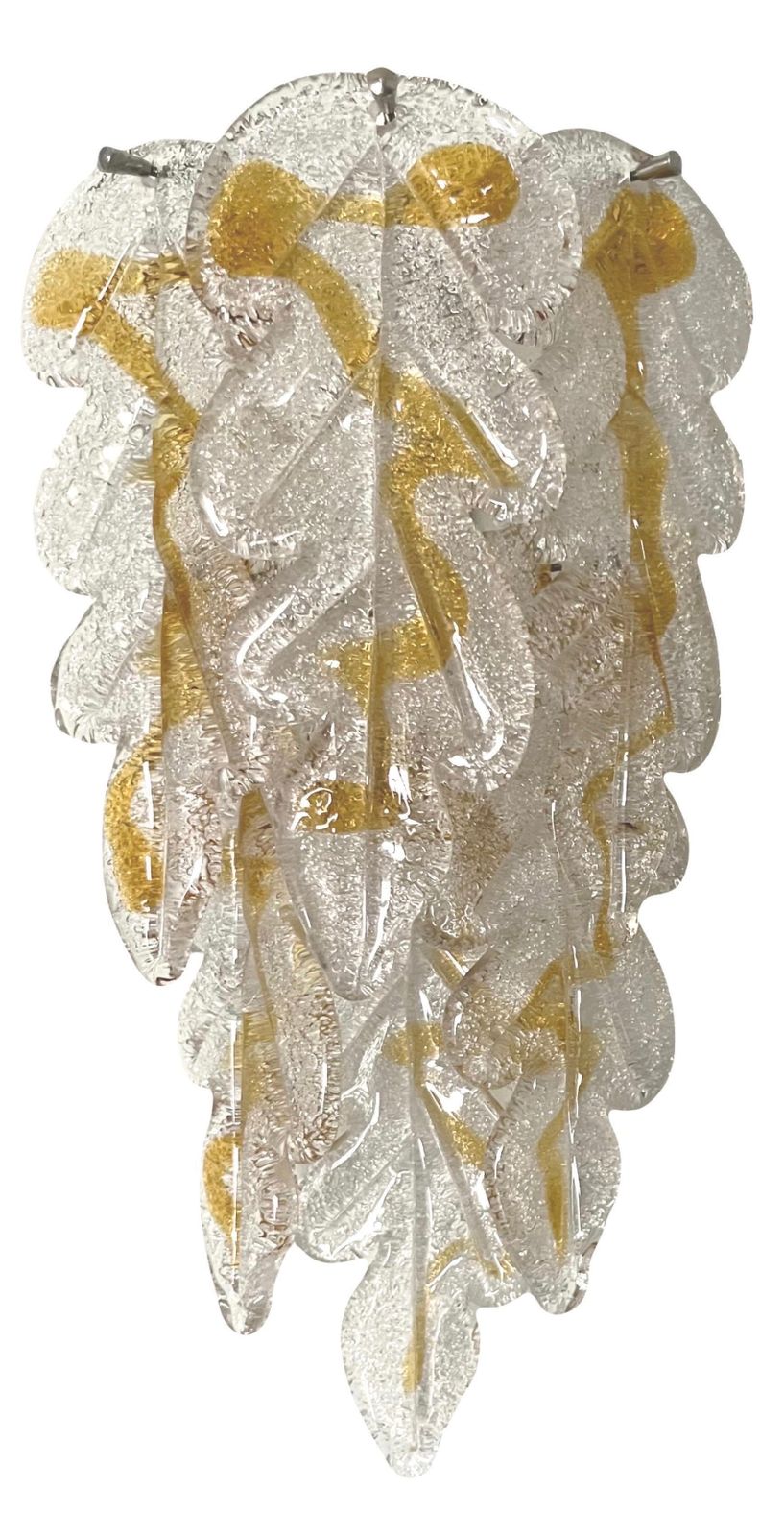 photo furniture Italian Midcentury Pair Of Clear Amber Murano Wall Sconces By Mazzega, 1970s