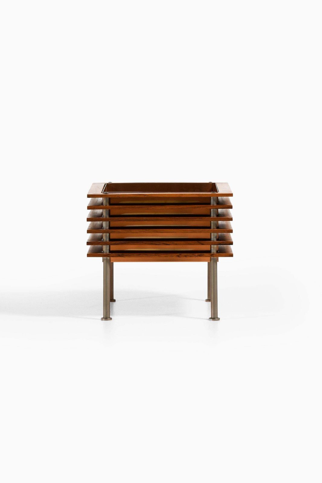 Flower Table In Rosewood, Steel And Copper Box By Nils Jonsson, 1960's photo furniture