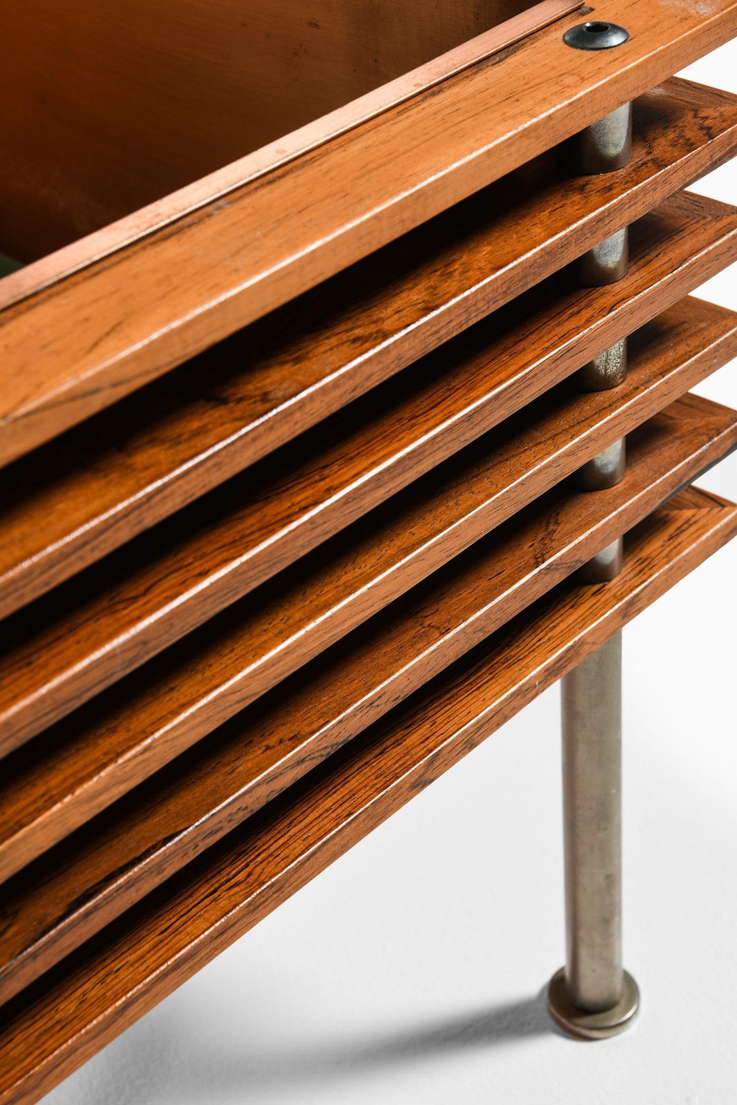 Flower Table In Rosewood, Steel And Copper Box By Nils Jonsson, 1960's photo Furniture