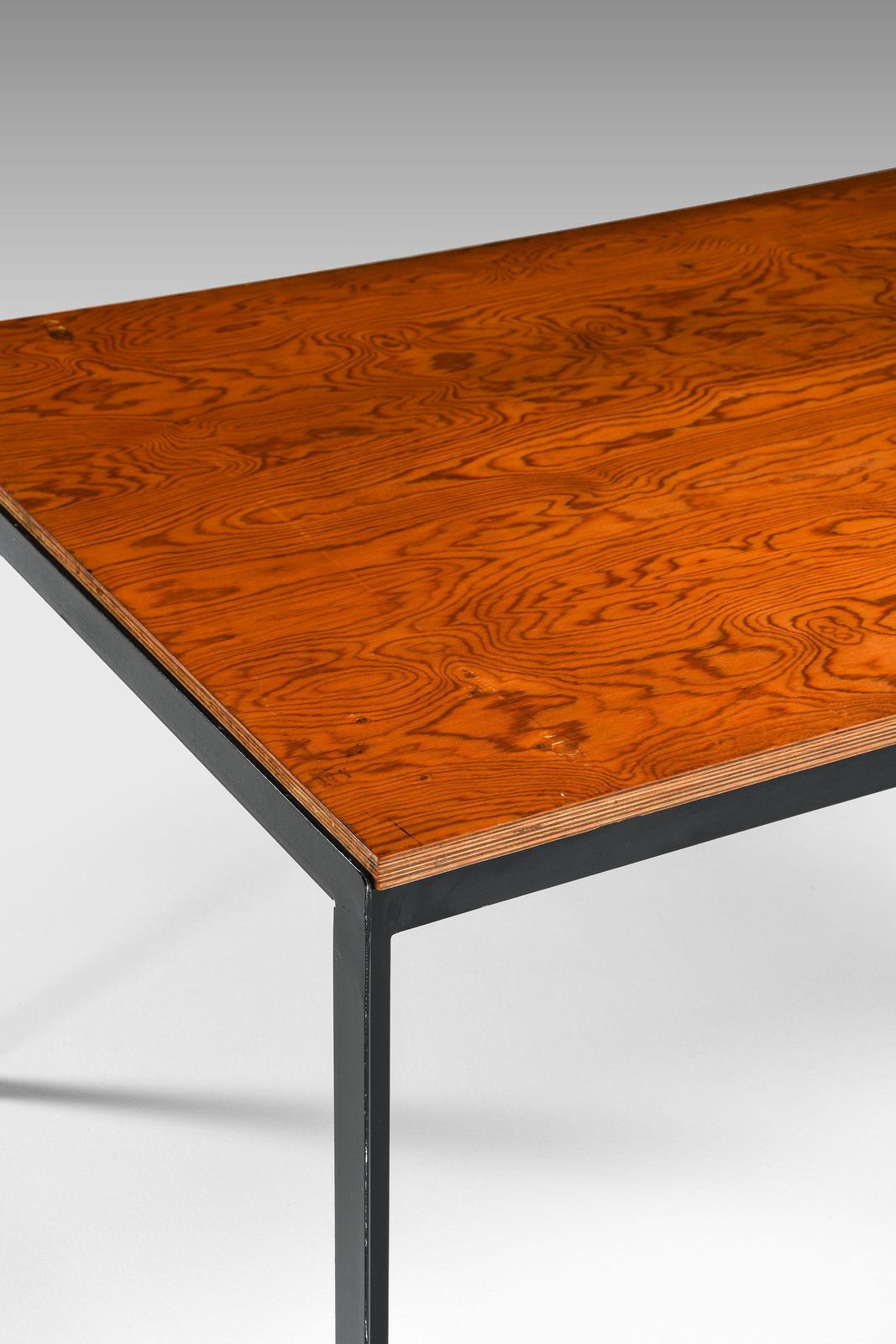 Academy Table In Black Lacquered Steel And Pine By Poul Kjærholm, 1950's photo 8148.0