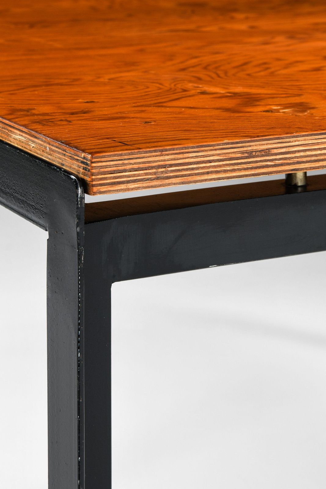 Academy Table In Black Lacquered Steel And Pine By Poul Kjærholm, 1950's photo vinterior