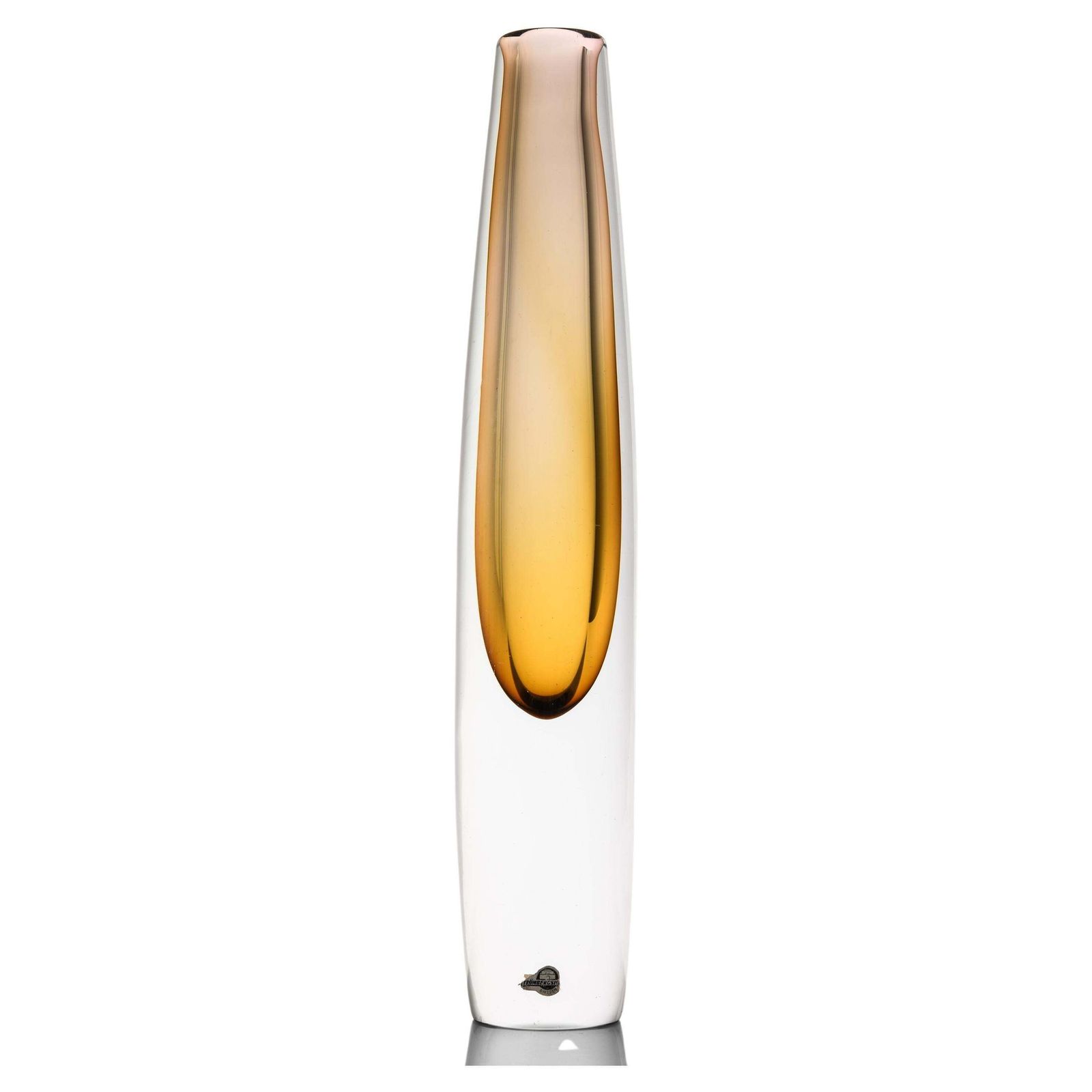Glass Vase In Yellow By Gunnar Nylund, 1950's