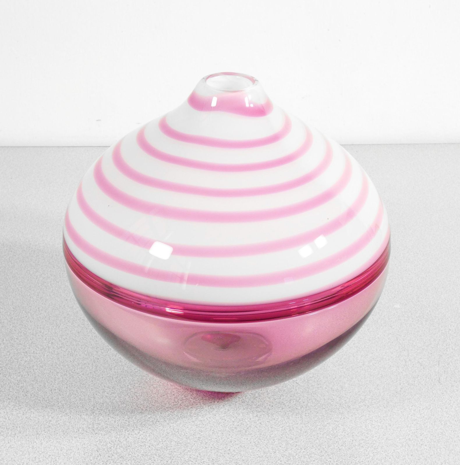 Blown Glass Vase Design Paolo Crepax. Pink Version. 1990s photo for sale
