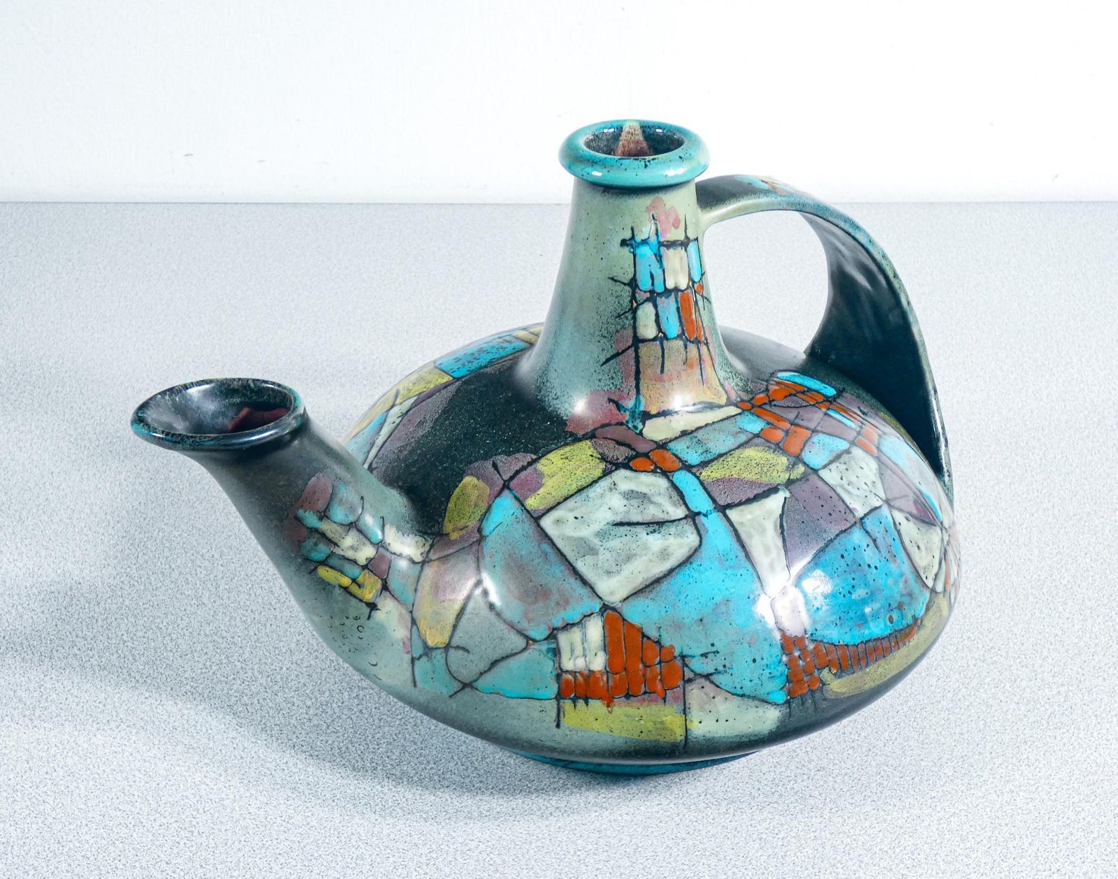 Glazed Ceramic Pitcher, Design Nanni Valentini For Bruno Baratti. Anni 60 photo furniture